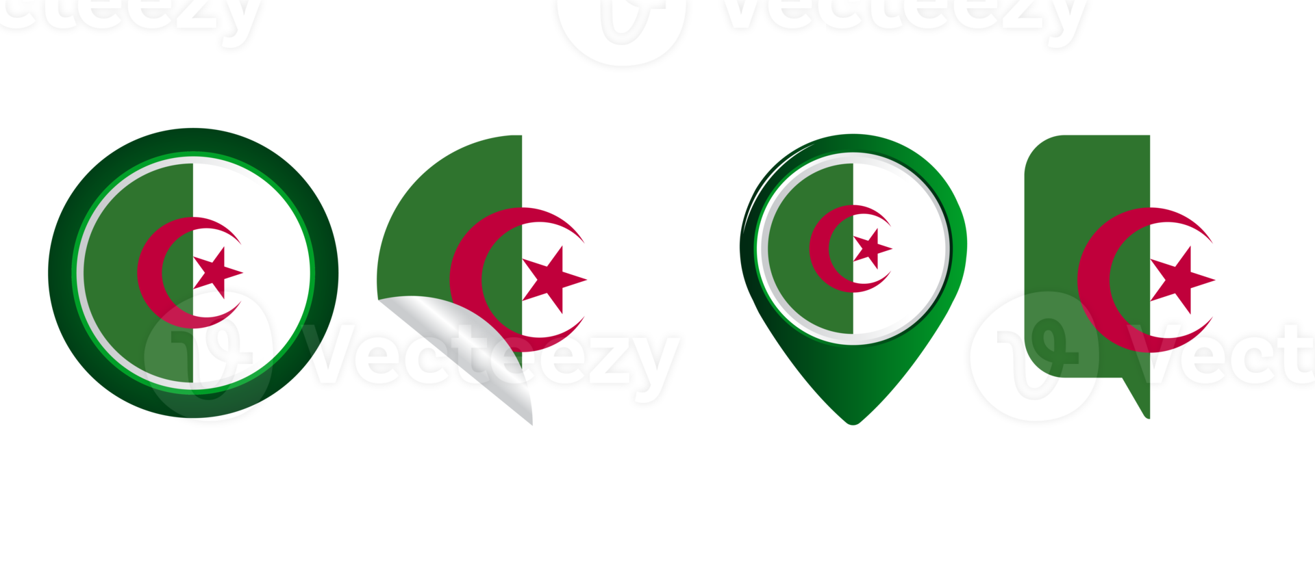 Algerien-Flagge flaches Symbol Symbol Illustration png