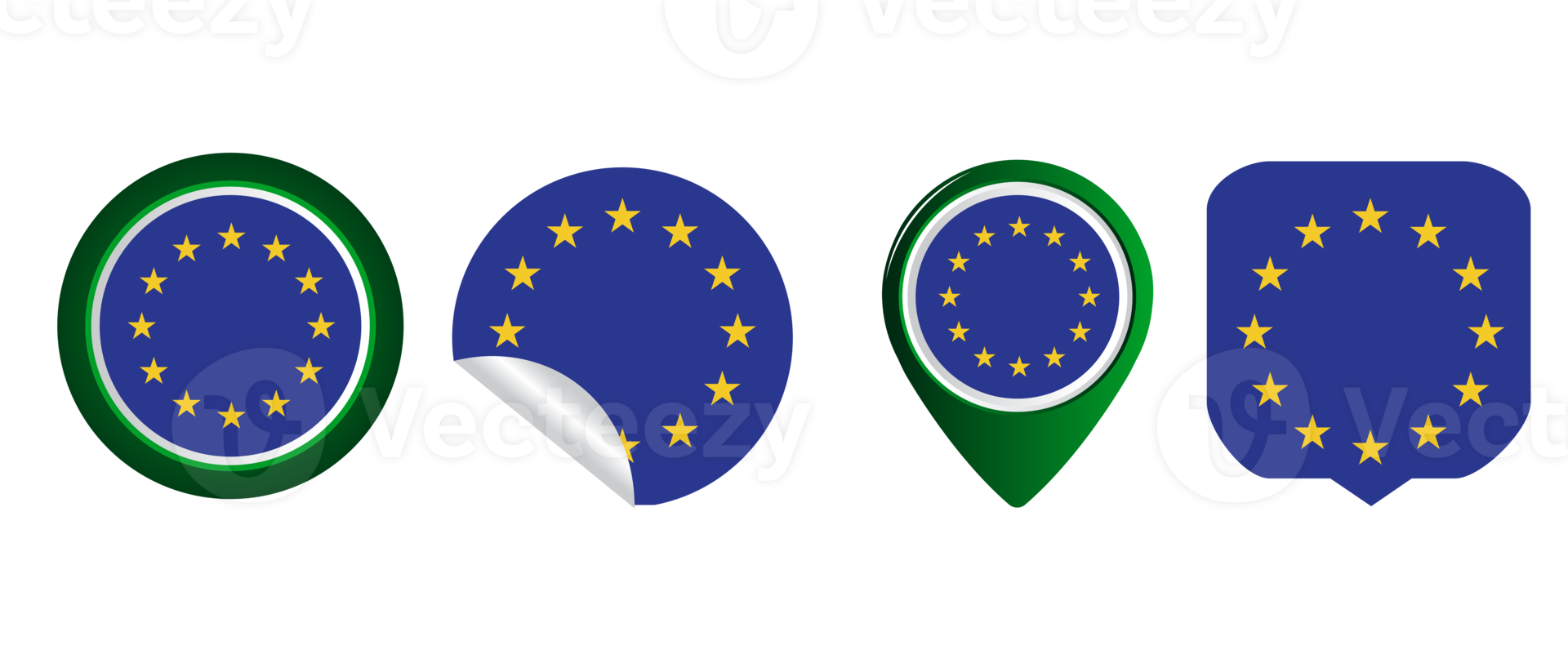 illustration du symbole de l'icône plate du drapeau de l'union européenne png