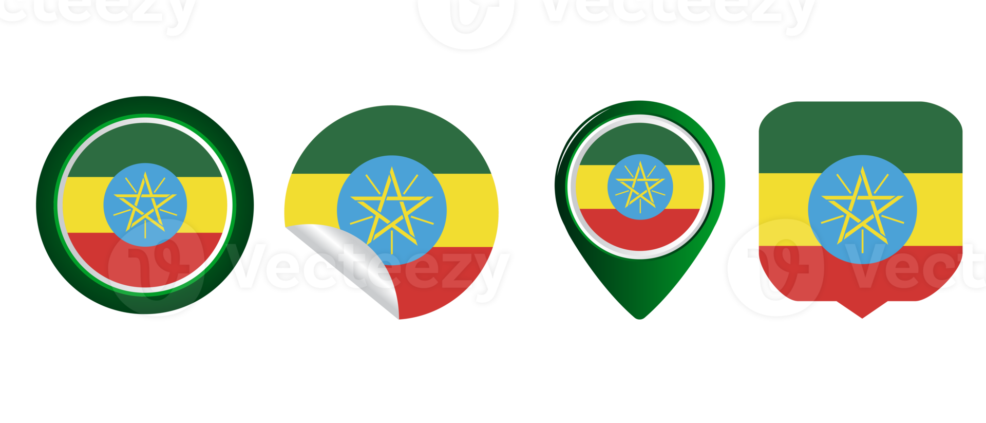 Ethiopia flag flat icon symbol illustration png