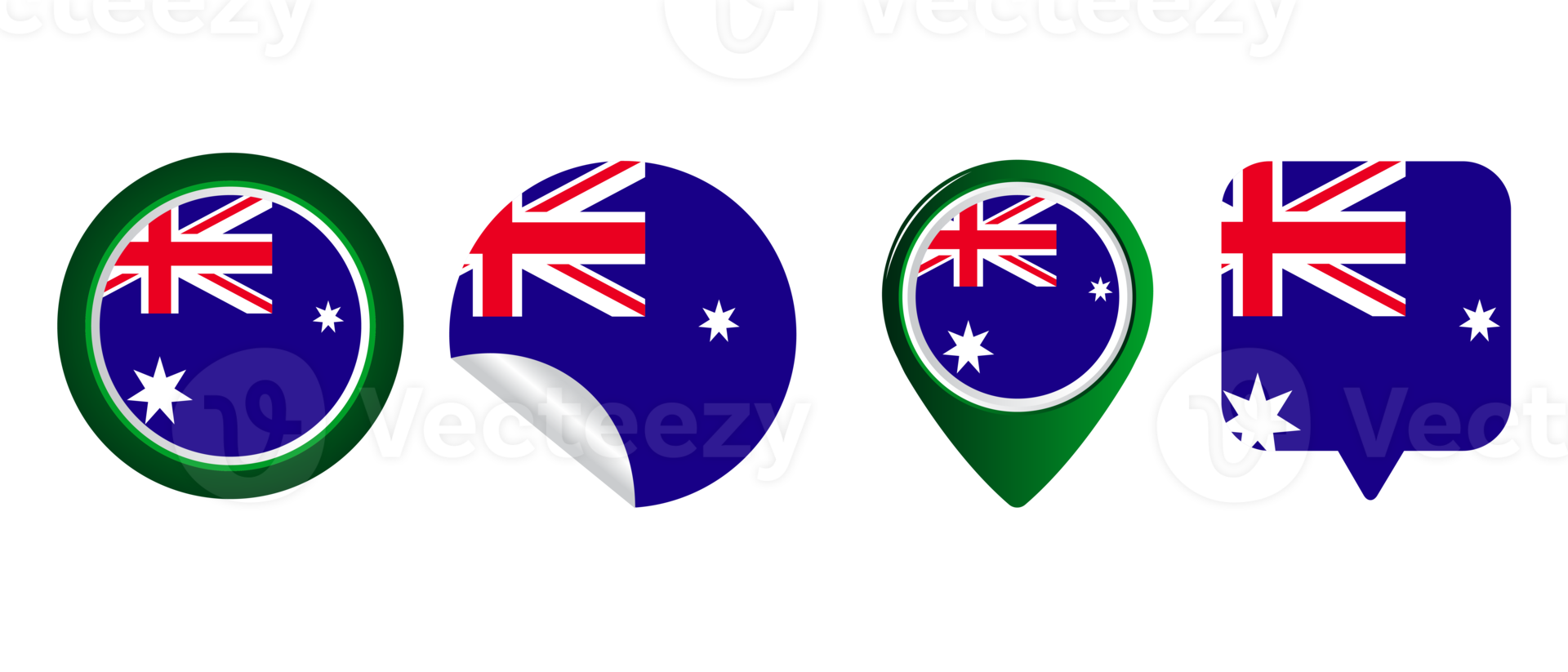 ilustração de símbolo de ícone plano de bandeira da austrália png