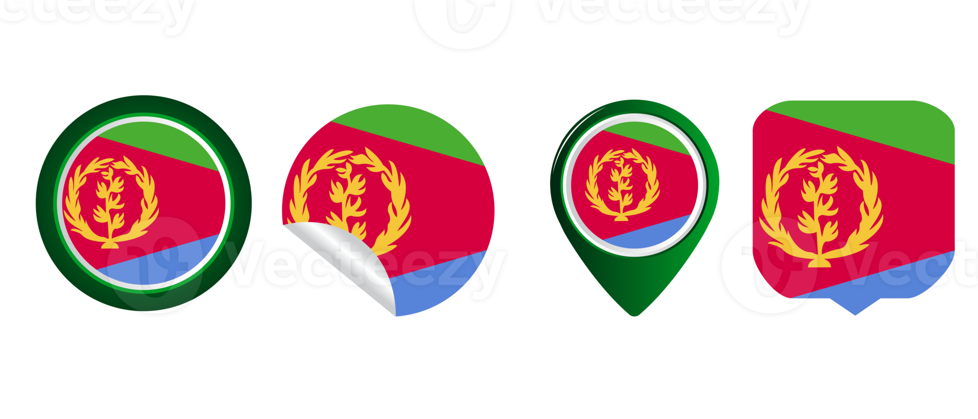 ilustración de símbolo de icono plano de bandera de eritrea png