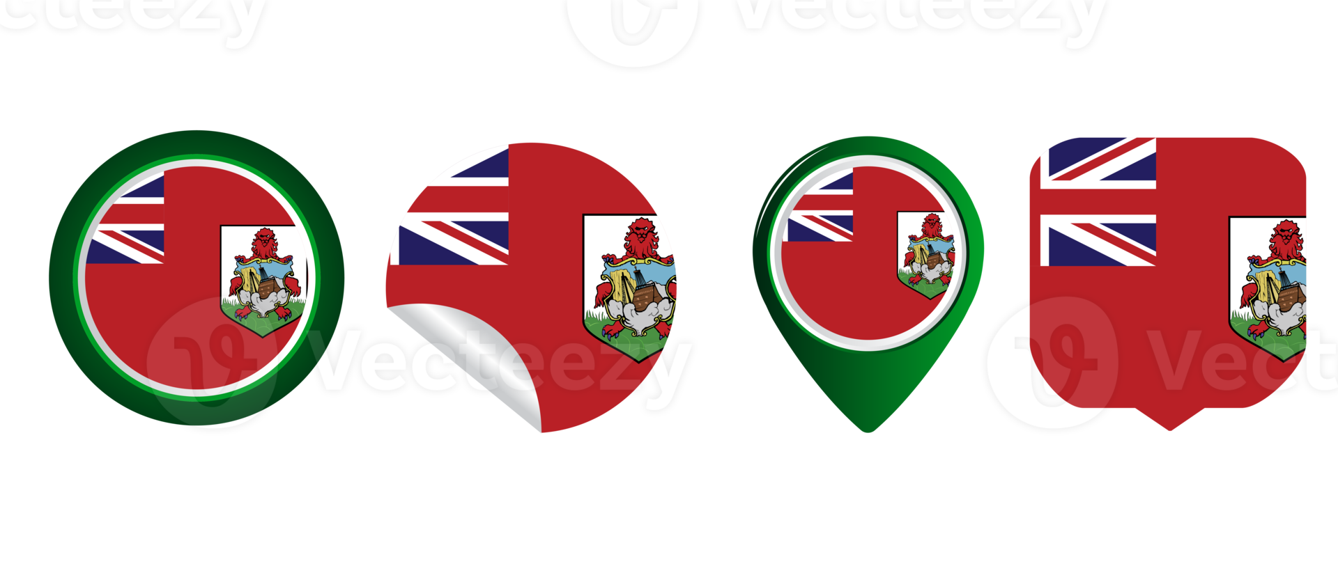 Bermuda flag flat icon symbol illustration png