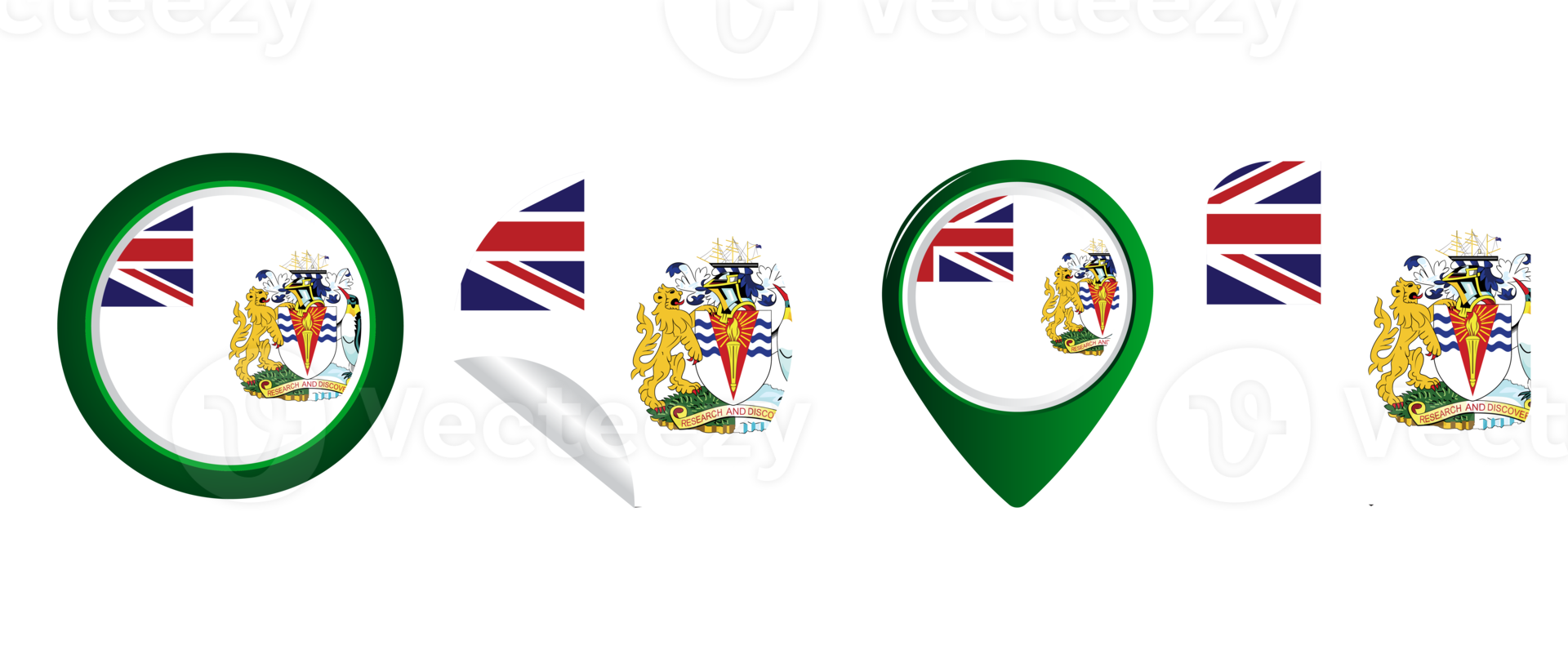 brittiskt antarktisk territorium flagga platt ikon symbol illustration png