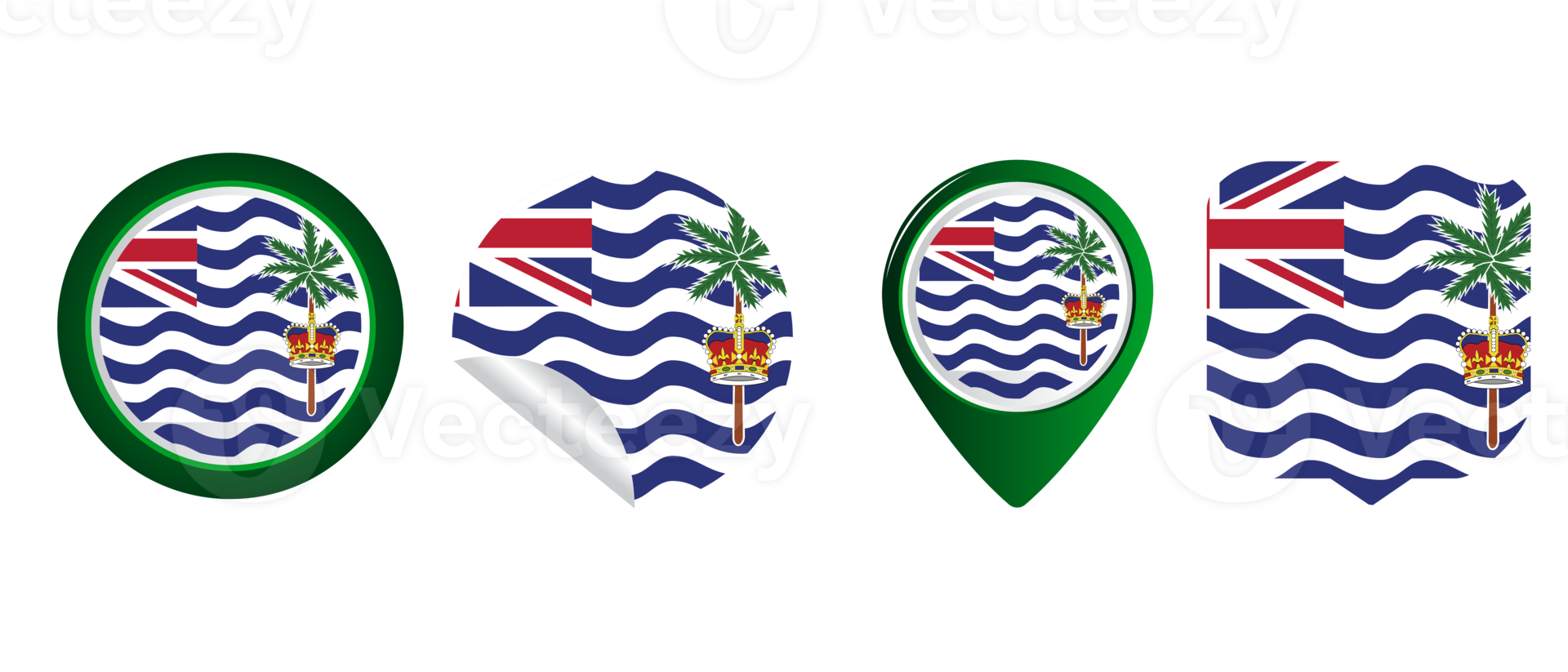 British indian ocean territory flag flat icon symbol illustration