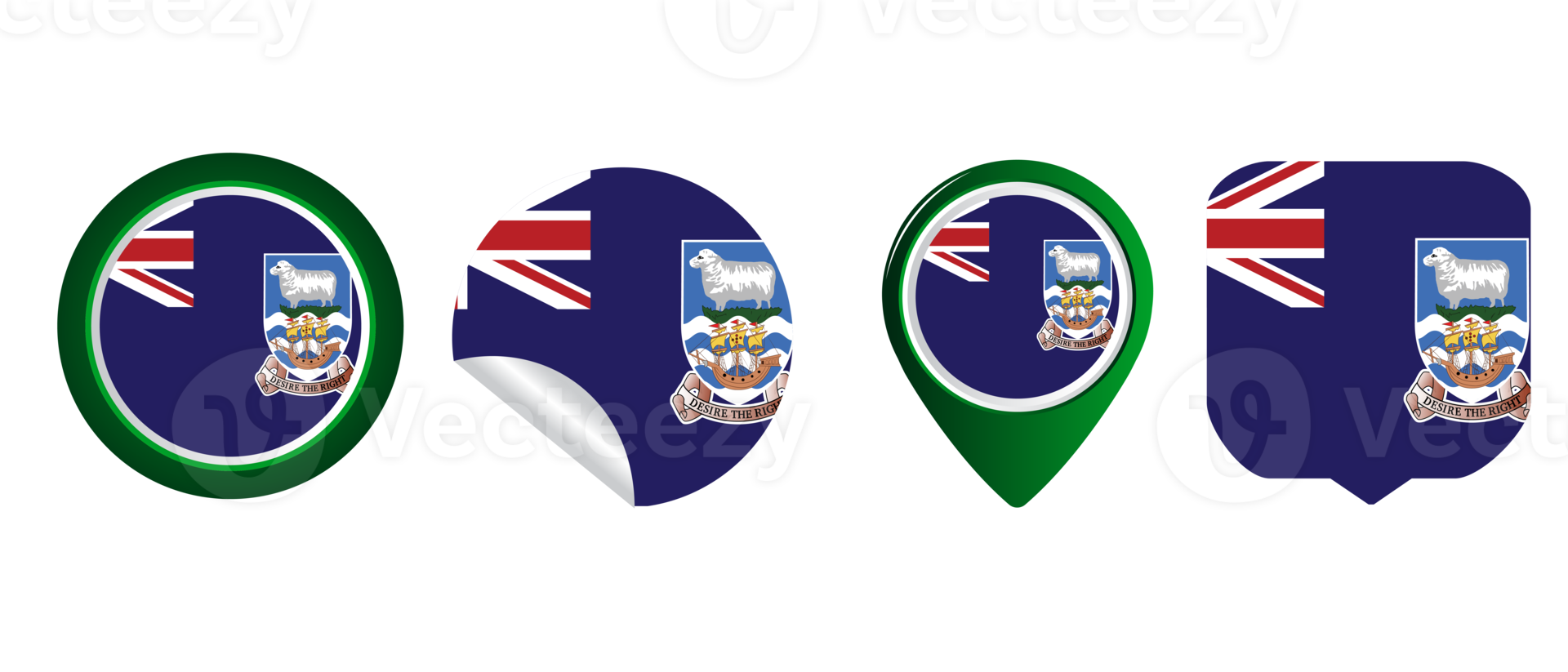 Falkland Islands flag flat icon symbol illustration png