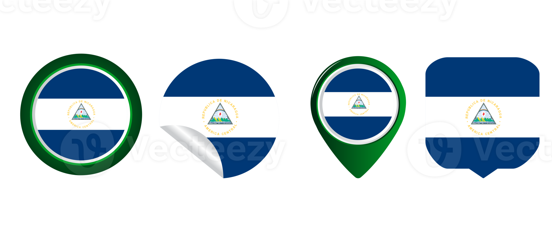 Nicaragua flag flat icon symbol illustration png