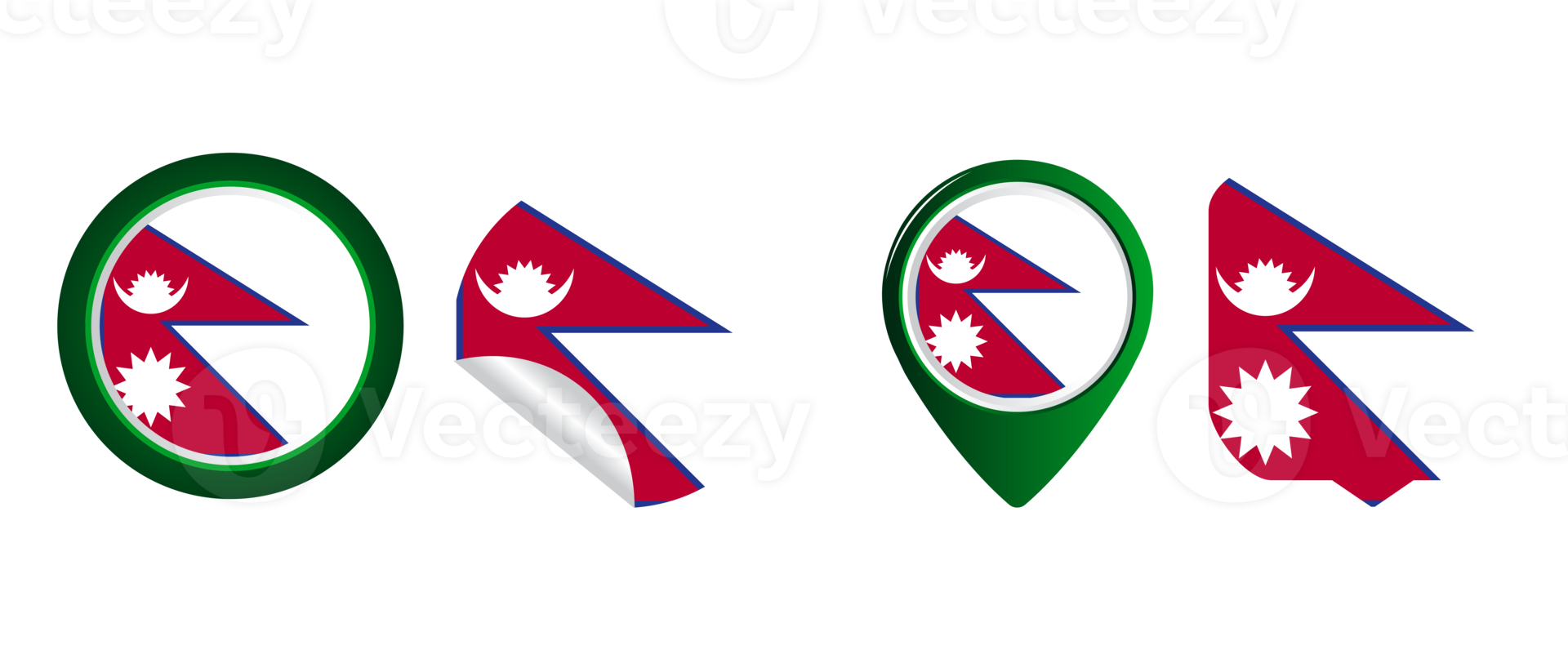 Nepal flag flat icon symbol illustration png