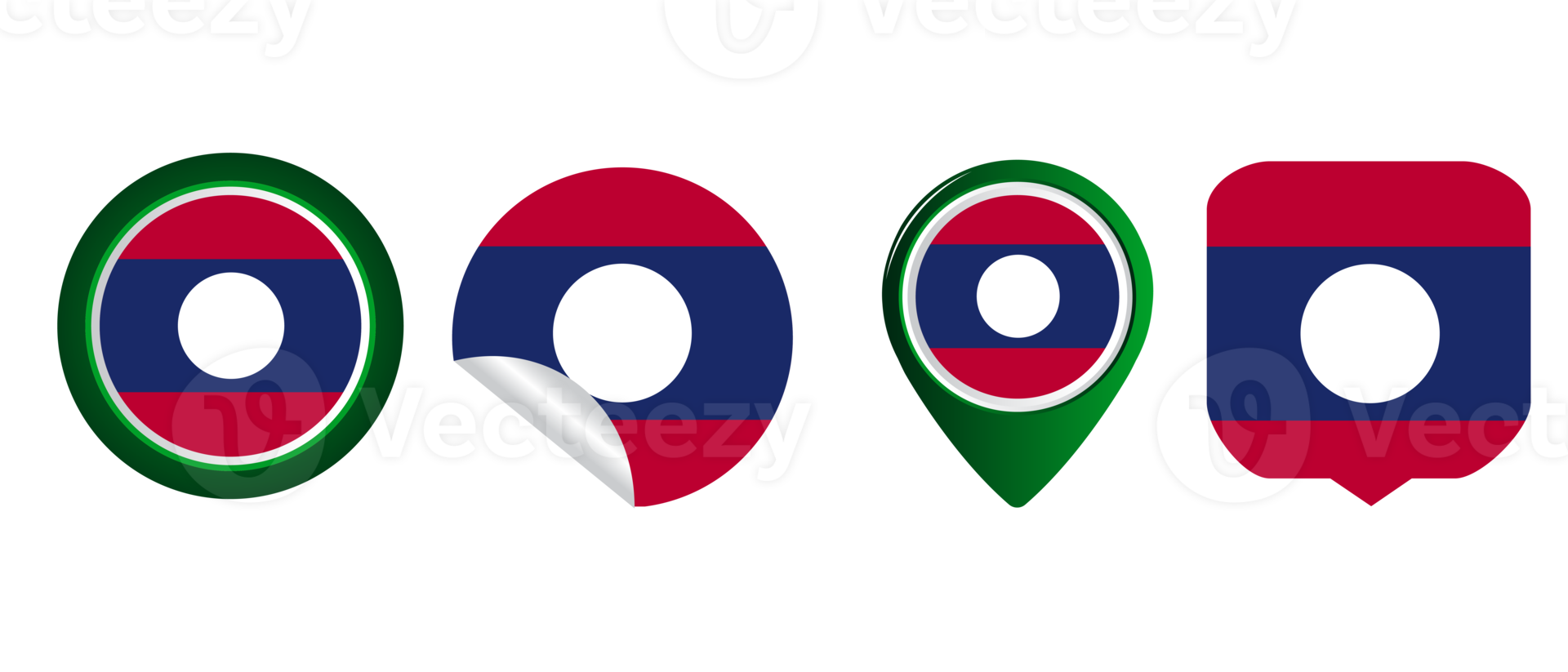 illustration du symbole de l'icône plate du drapeau du laos png