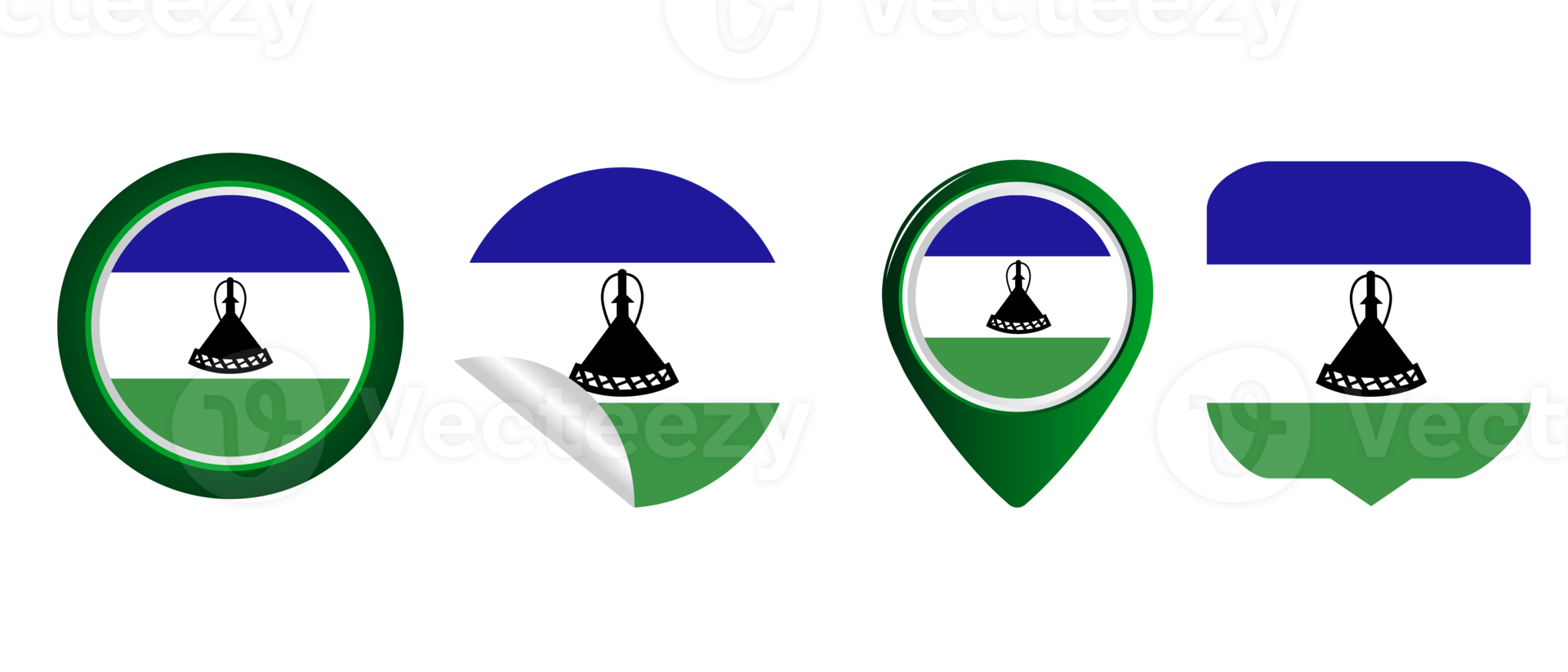 Lesotho flag flat icon symbol illustration png