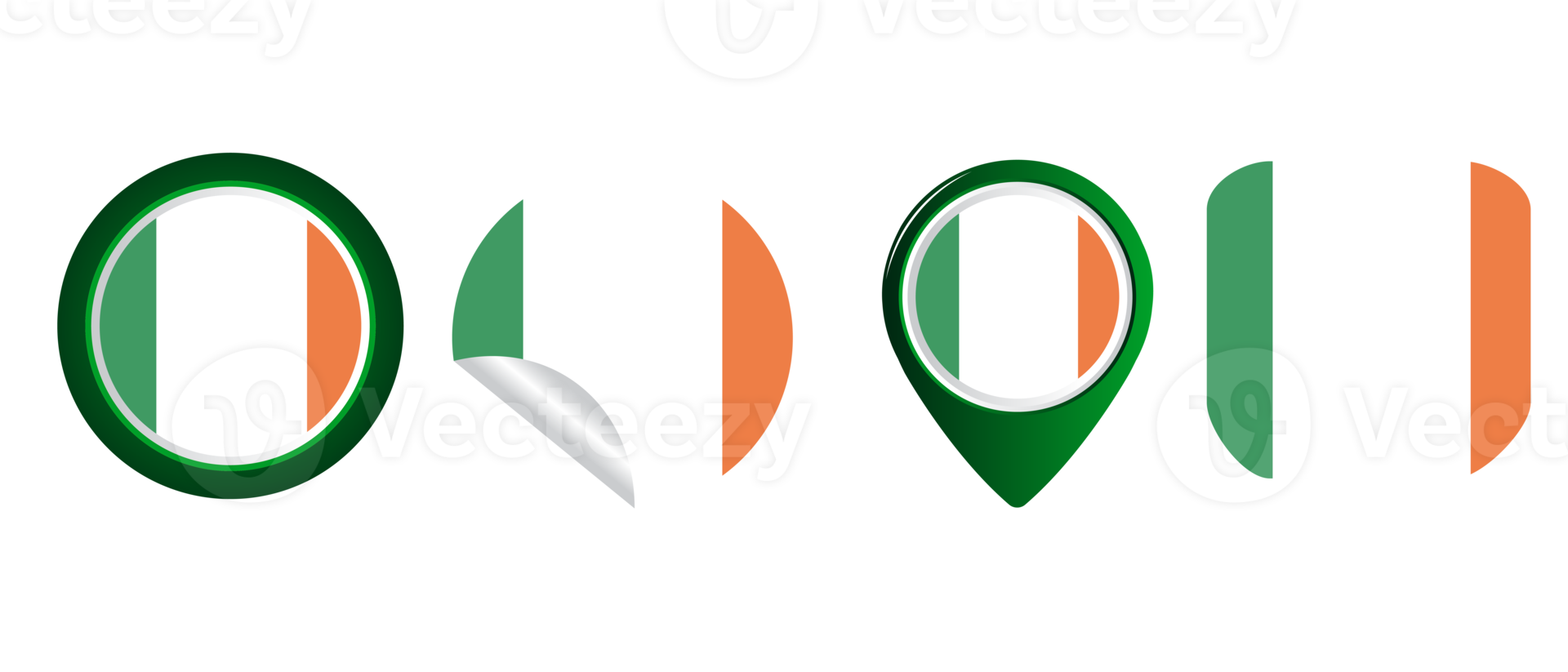 Ilustración de símbolo de icono plano de bandera de irlanda png