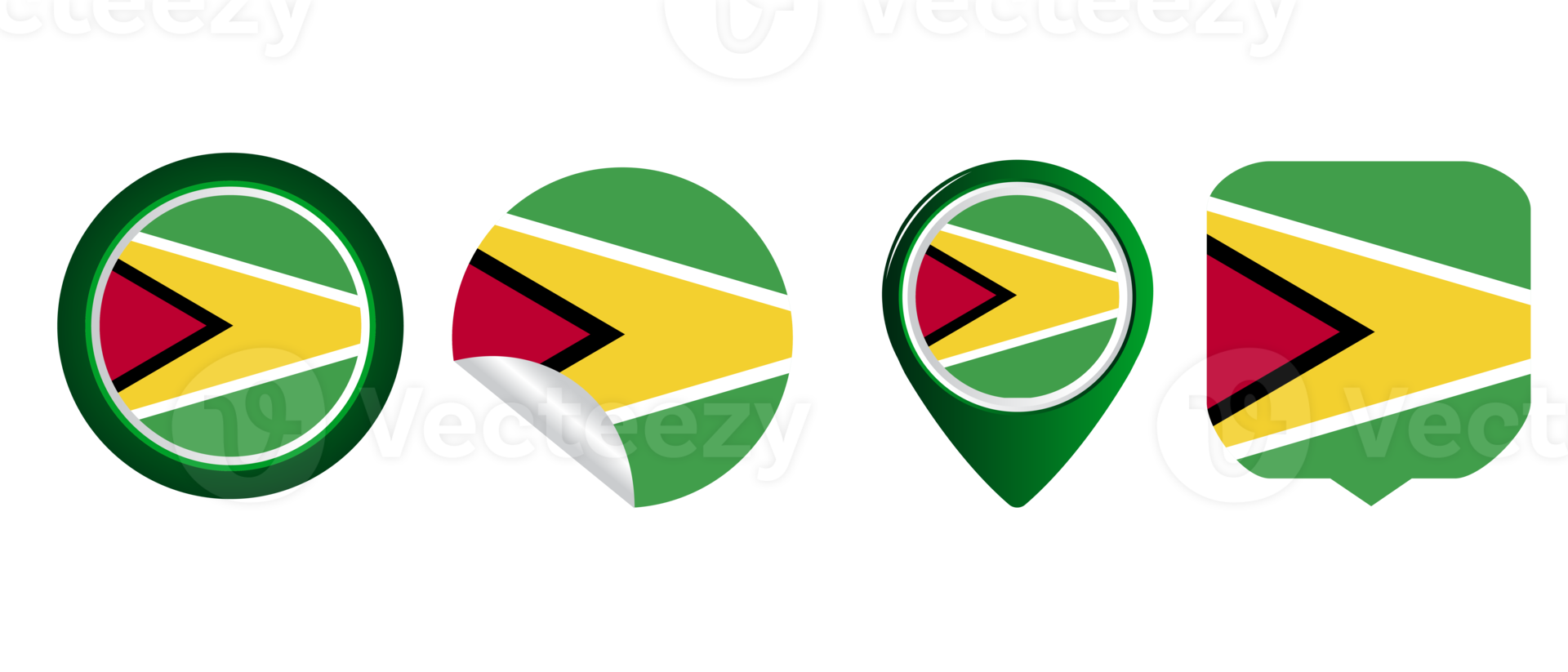 Guyana flag flat icon symbol illustration png