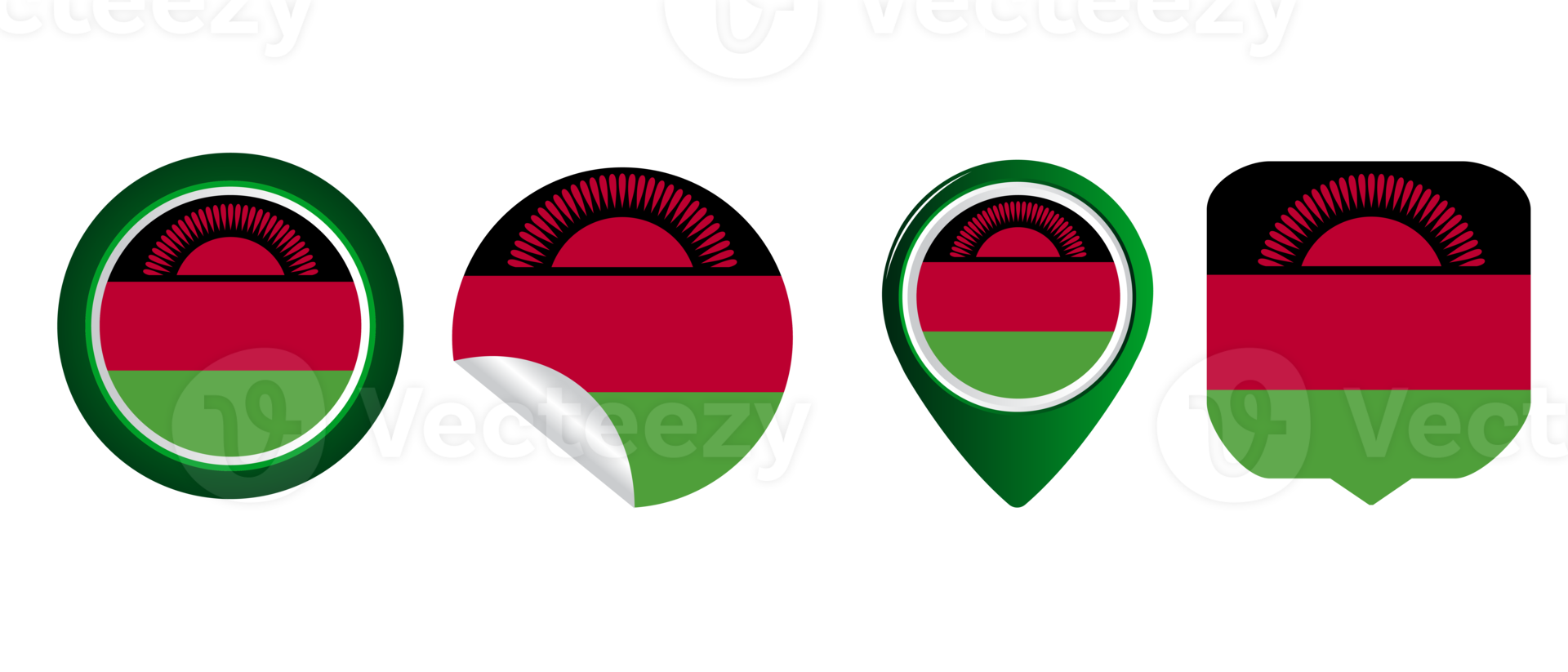 malawi flagga platt ikon symbol illustration png