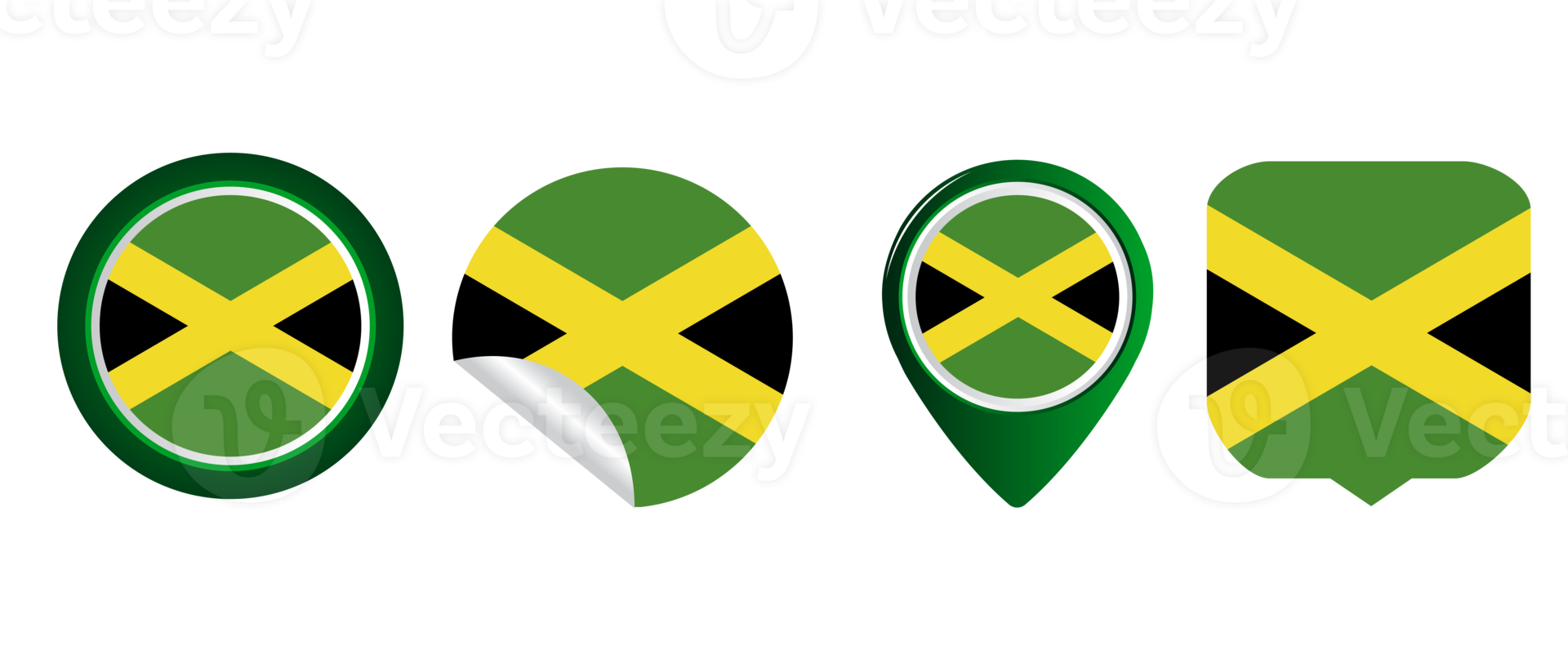 jamaica flagga platt ikon symbol illustration png