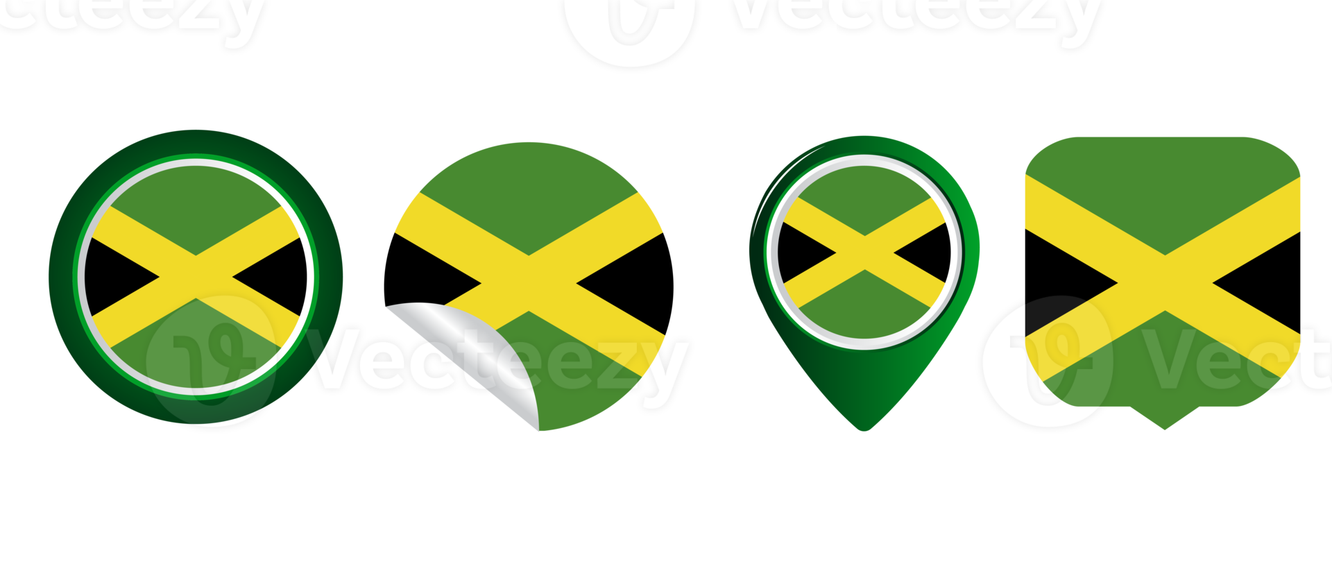 Jamaica flag flat icon symbol illustration 12932628 PNG