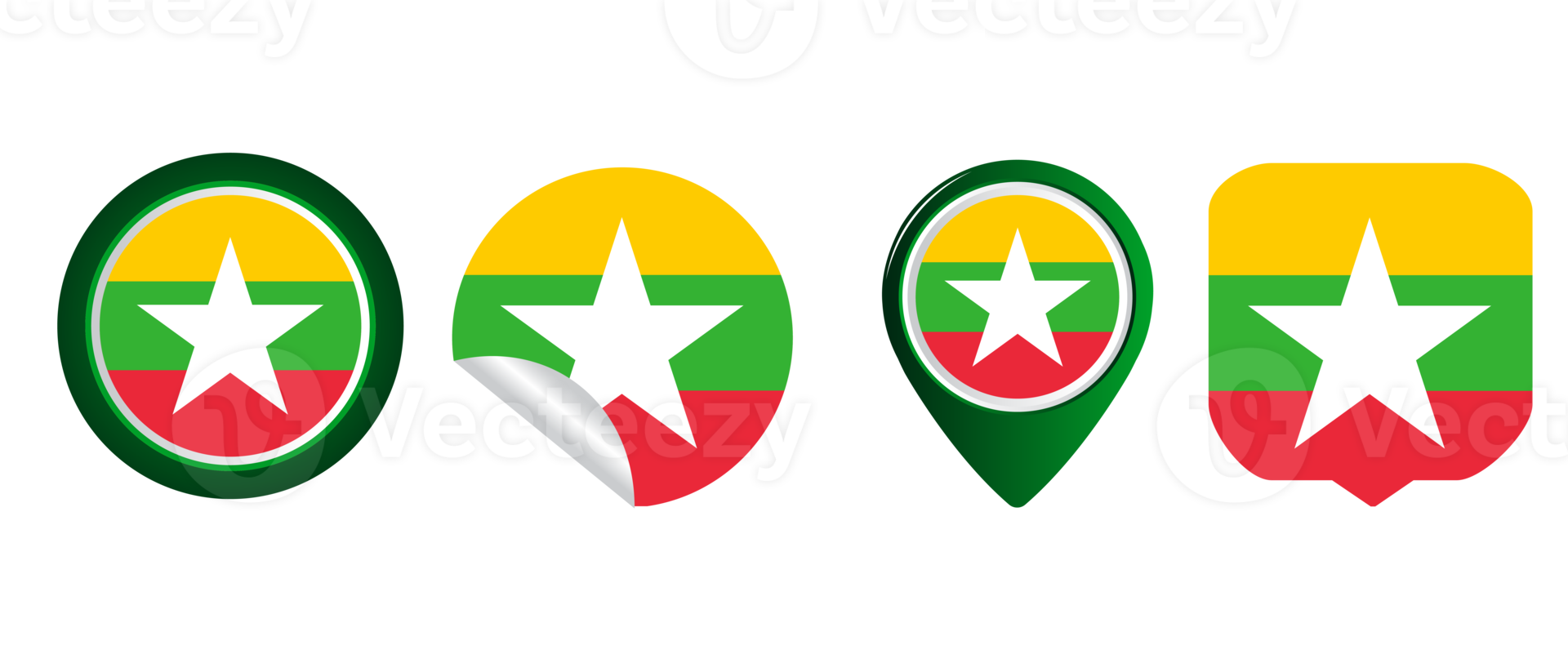 Myanmar flag flat icon symbol illustration png