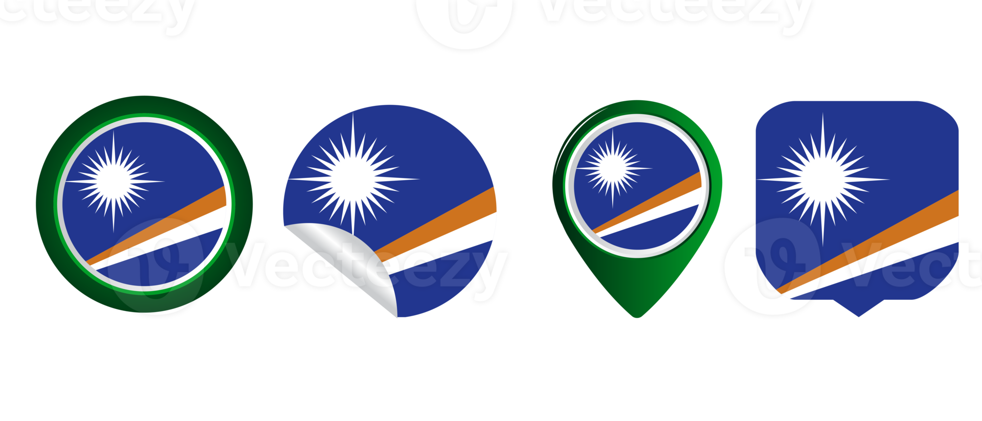 Marshall Islands flag flat icon symbol illustration png