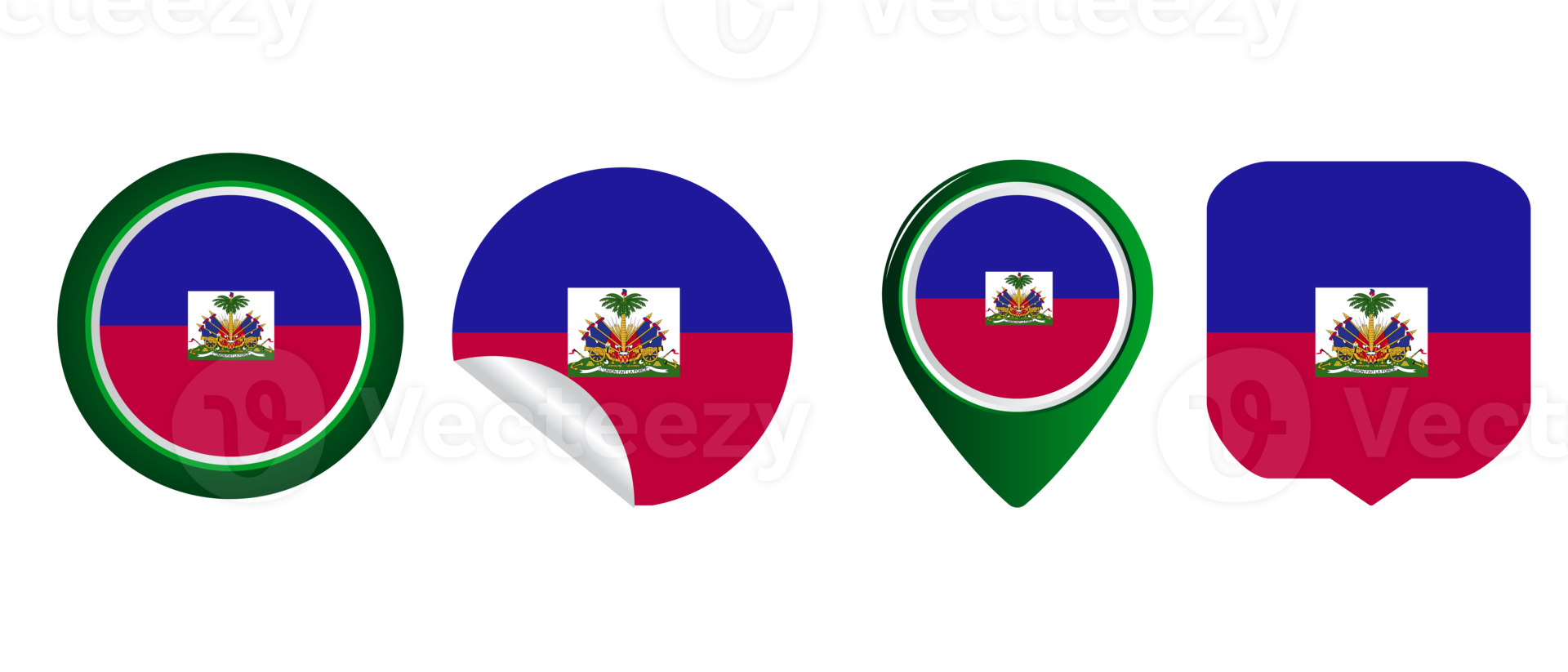 ilustración de símbolo de icono plano de bandera de haití png