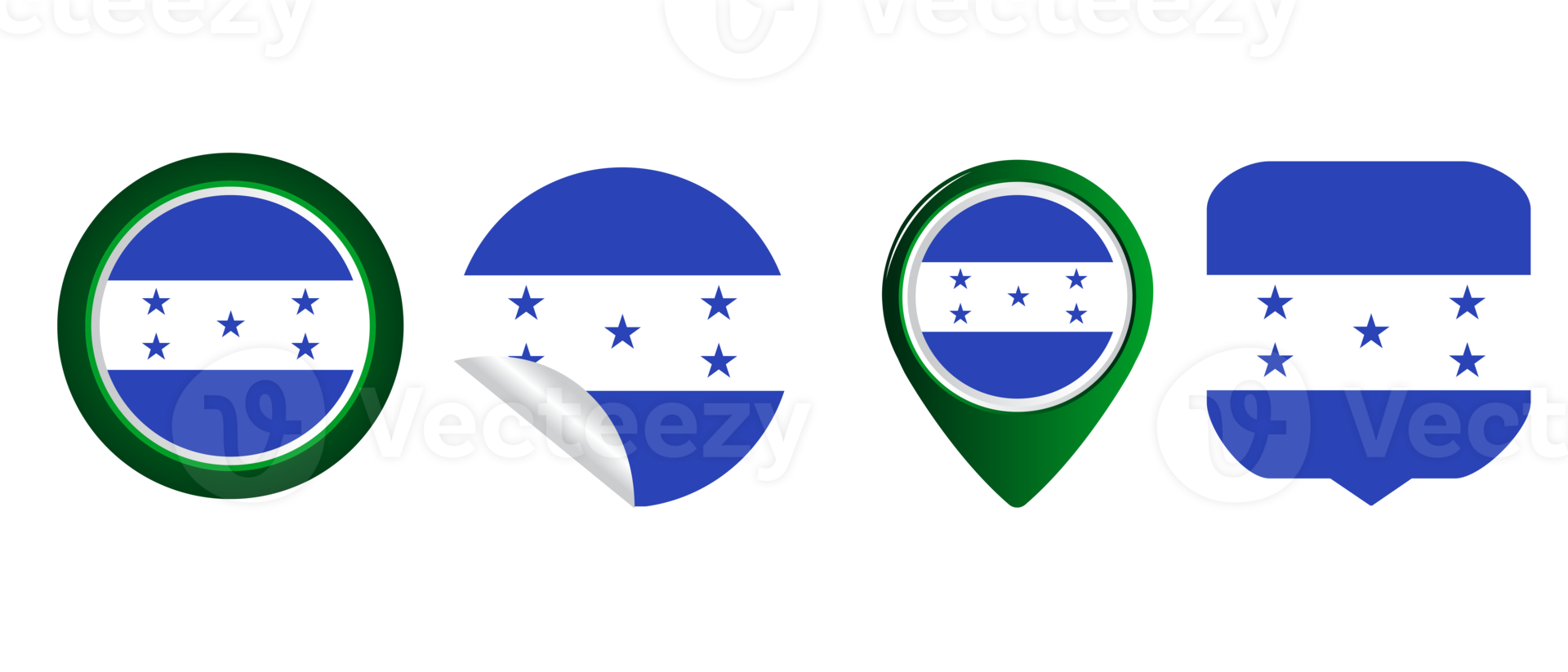 ilustração de símbolo de ícone plano de bandeira de honduras png