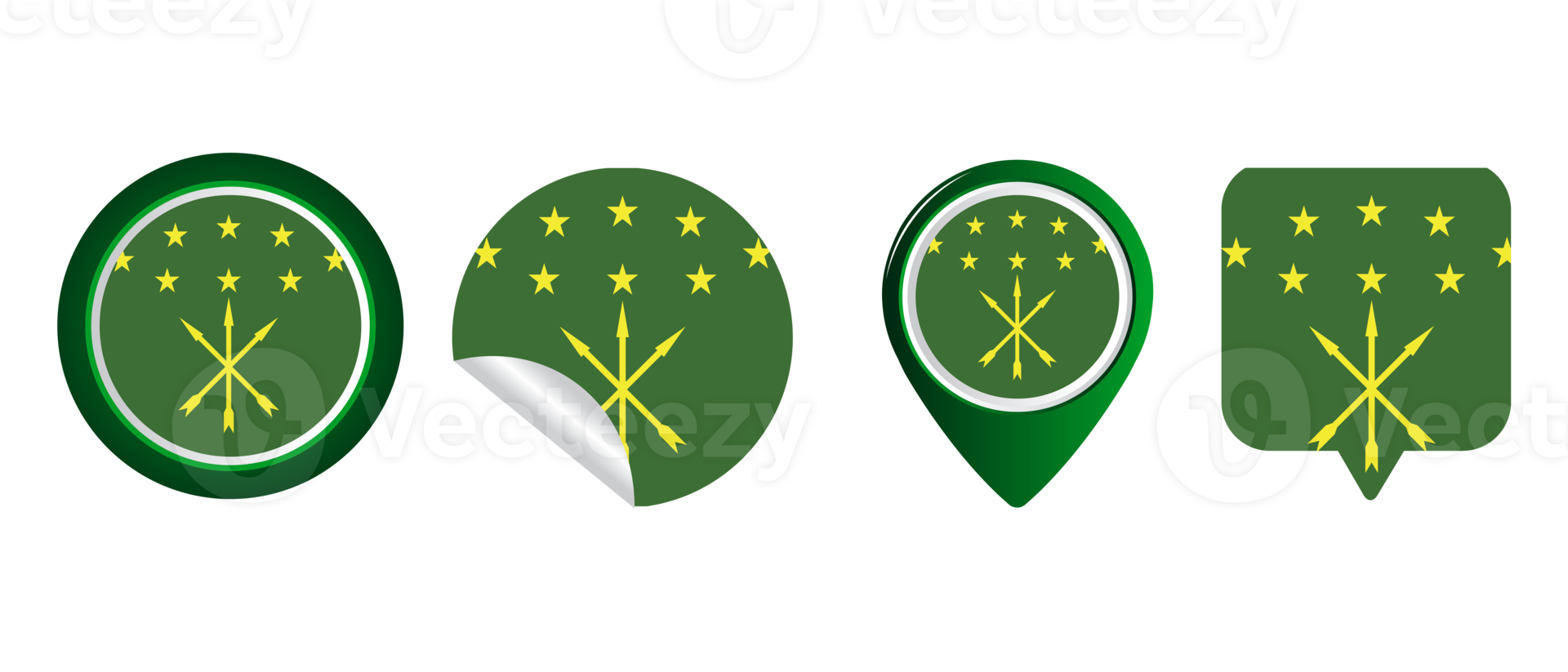 Adygea flag flat icon symbol illustration png