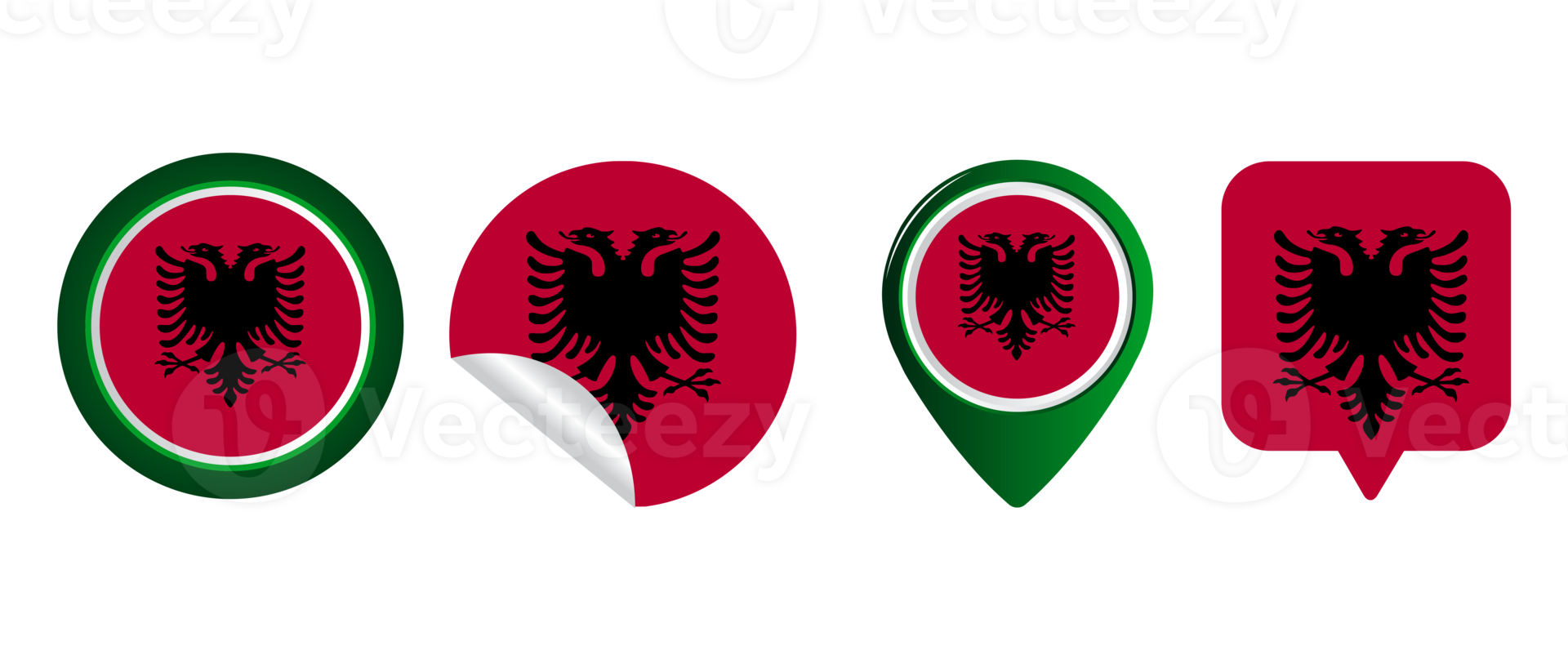 Albania flag flat icon symbol illustration png