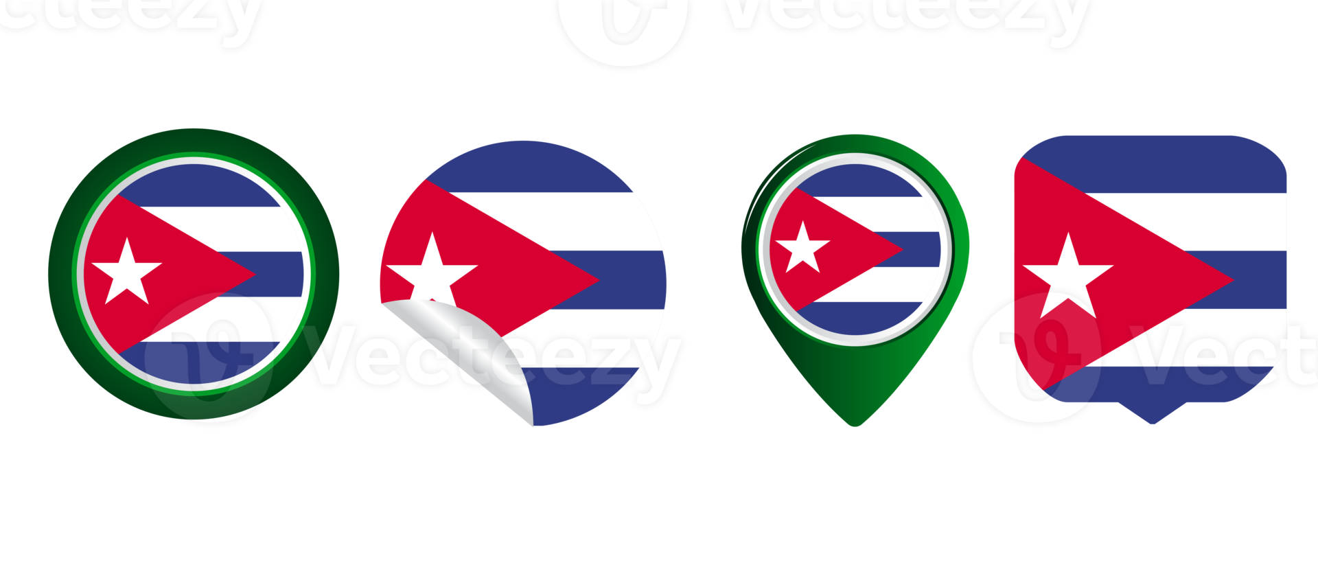 ilustración de símbolo de icono plano de bandera de cuba png