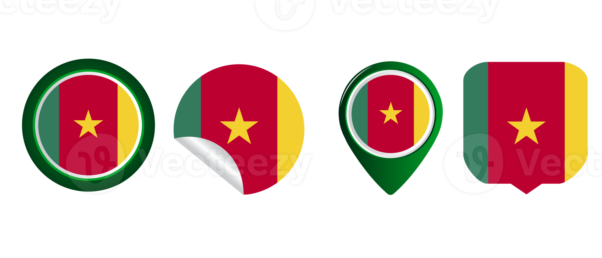 ilustración de símbolo de icono plano de bandera de camerún png