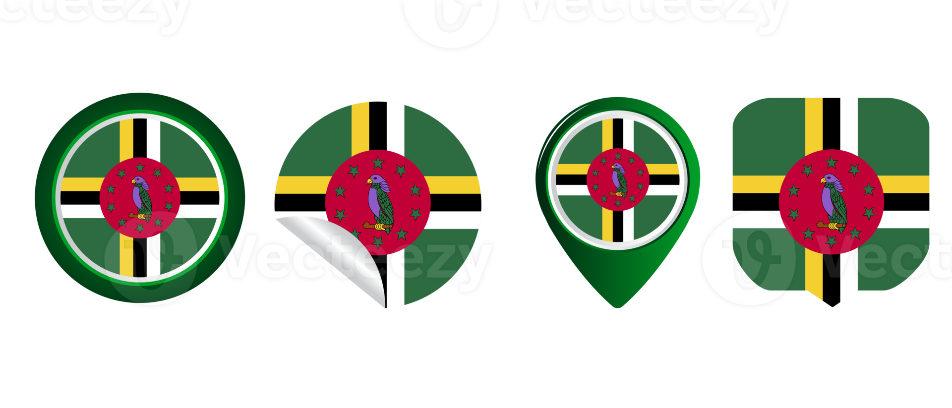 Dominica flag flat icon symbol illustration 12932687 PNG