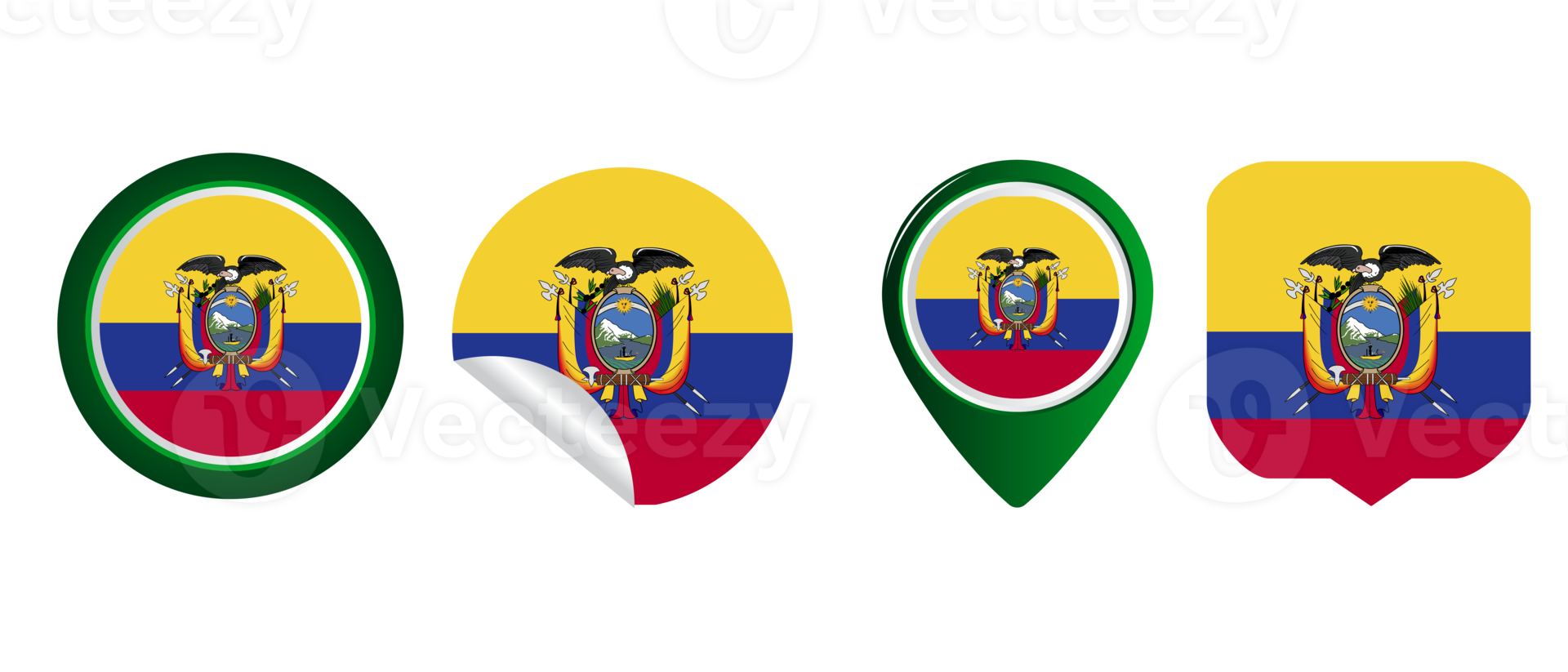 Ecuador flag flat icon symbol illustration png