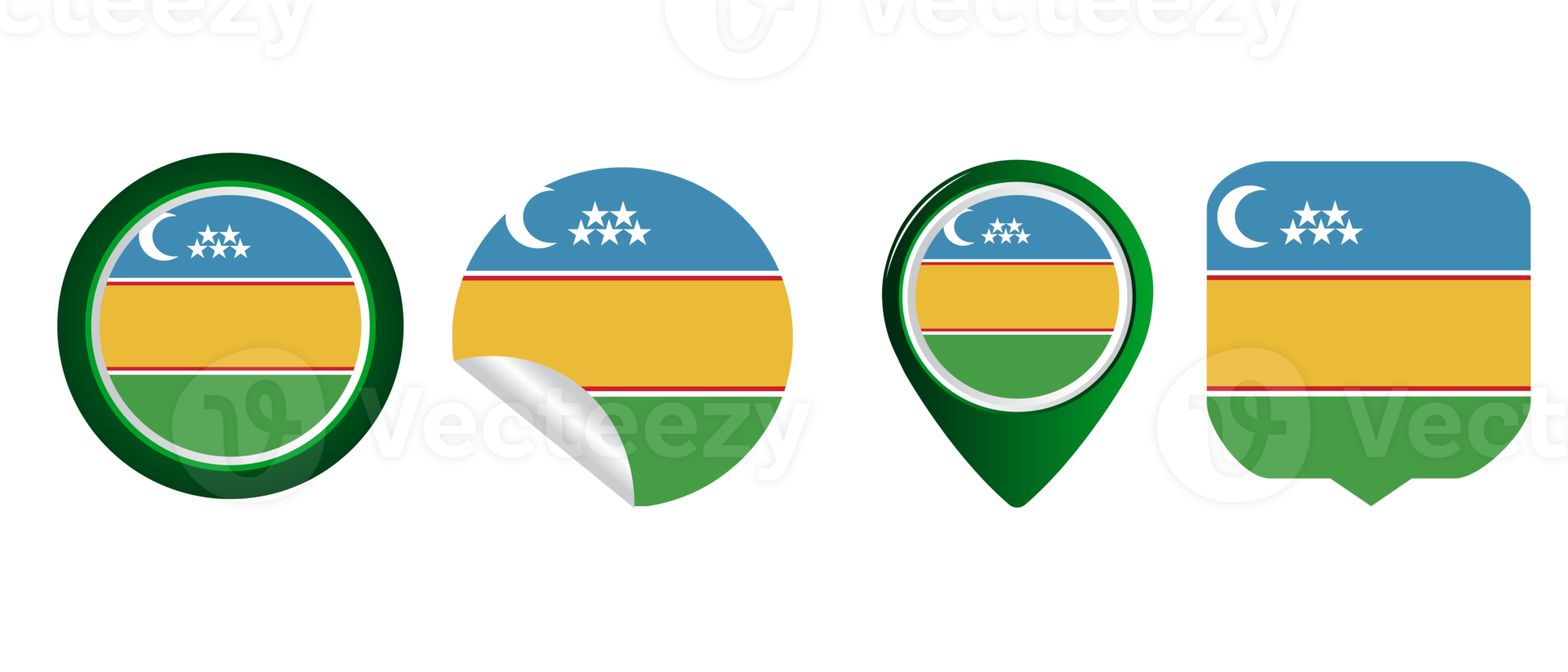 karakalpakstan flag flat icon symbol illustration png