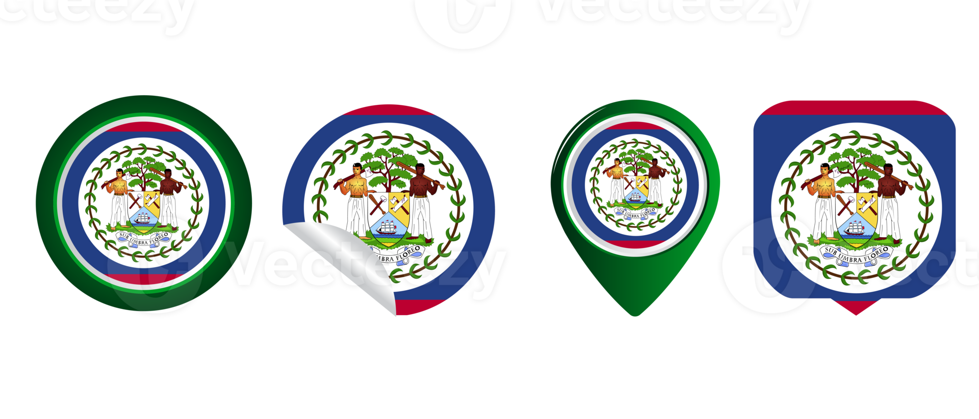 Belize flag flat icon symbol illustration png