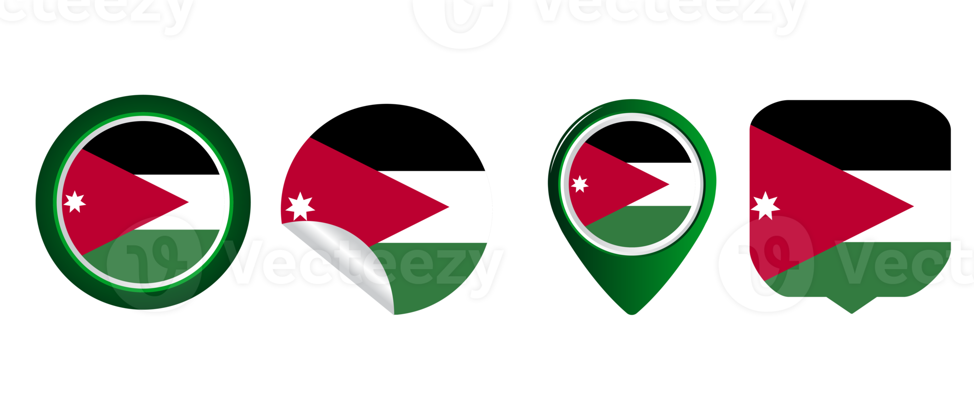 Jordan flag flat icon symbol illustration png