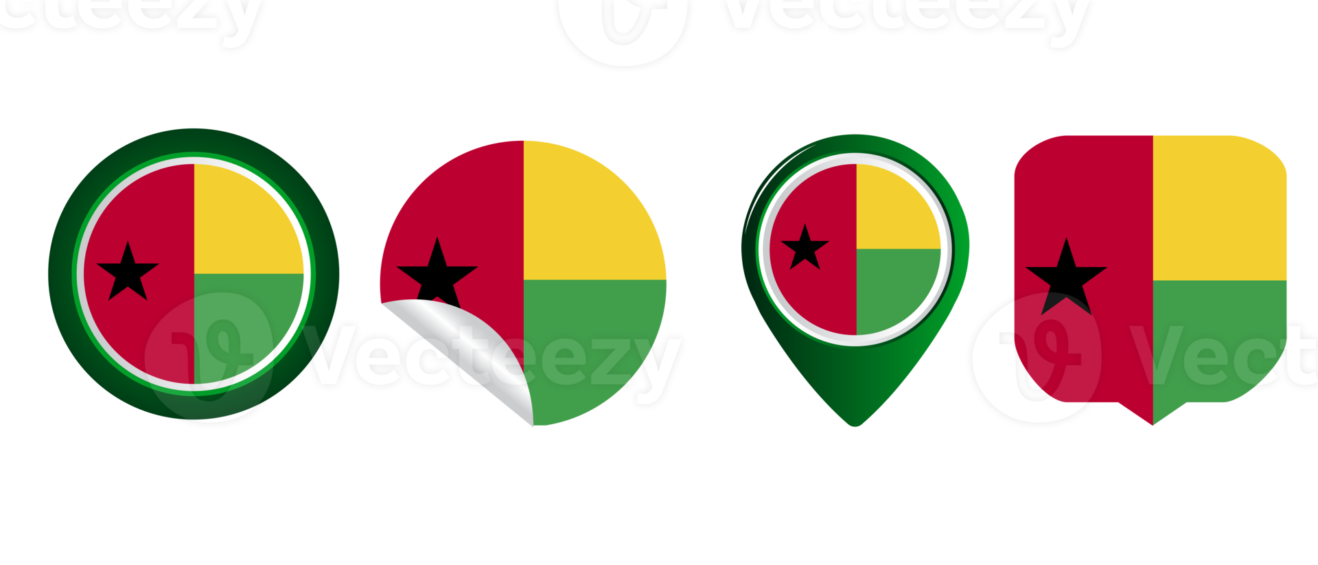 guiné bissau bandeira ícone plano ilustração símbolo png