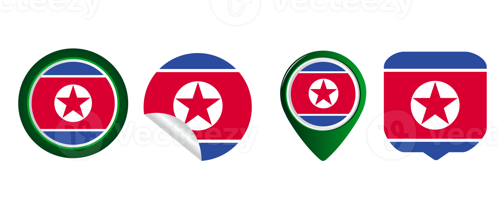 North Korea flag flat icon symbol illustration png