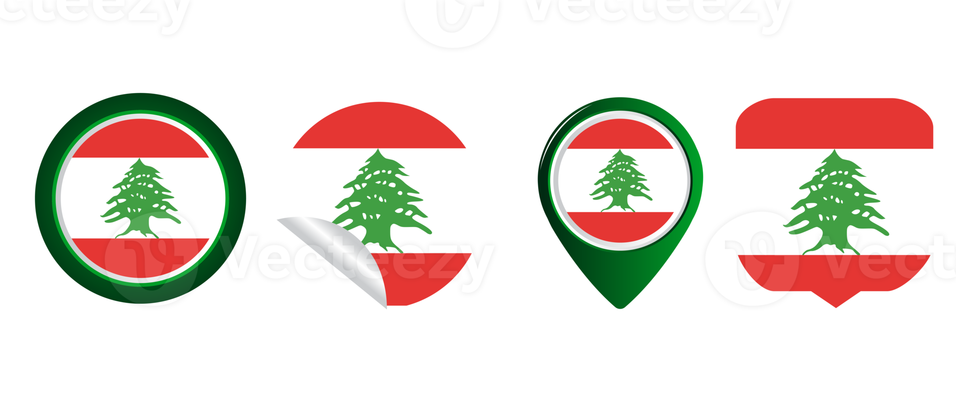 Libano bandiera piatto icona simbolo illustrazione png