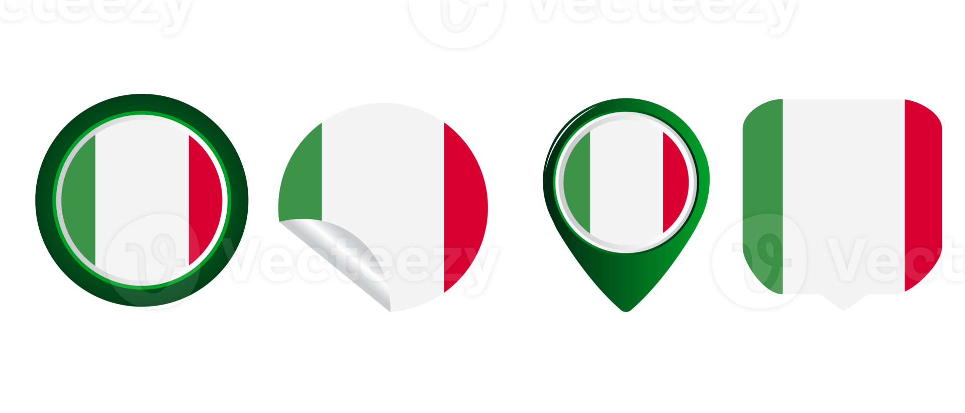 illustration de symbole icône plate drapeau italie png