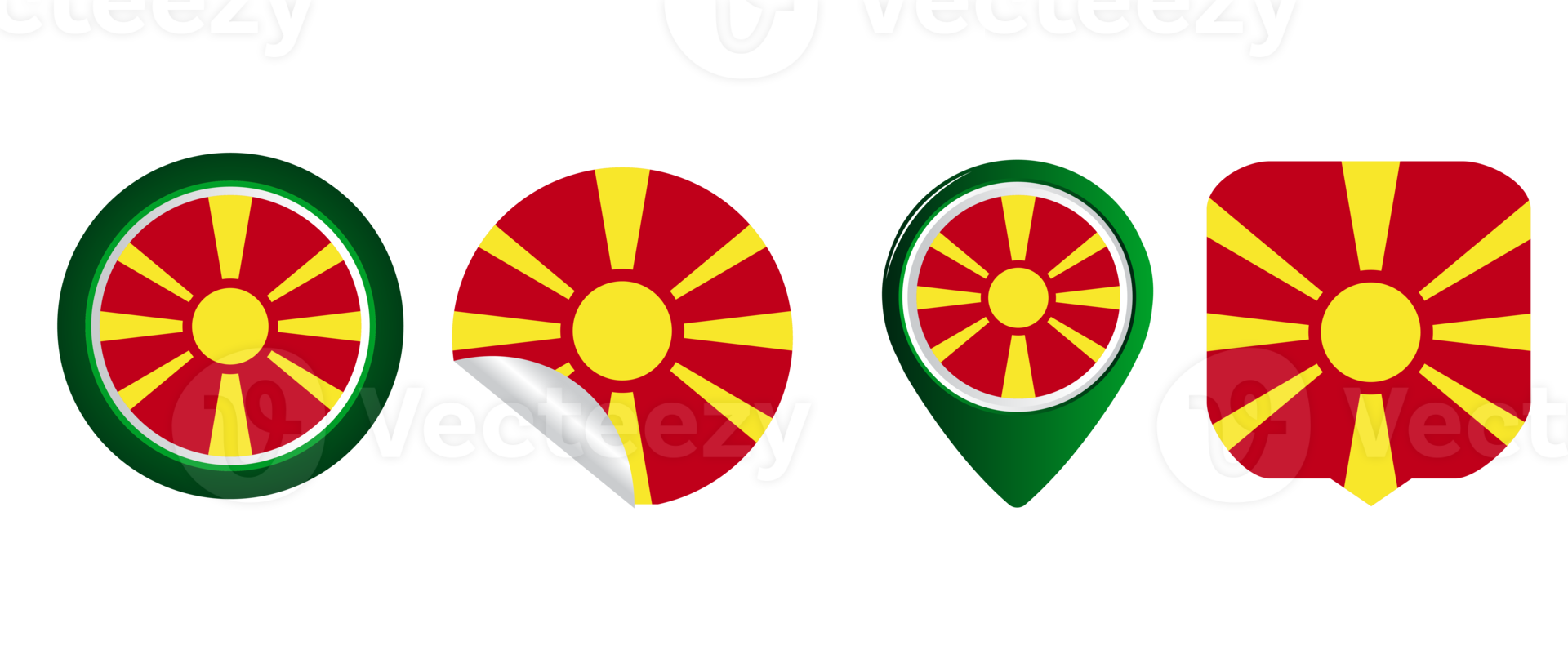 ilustração de símbolo de ícone plano de bandeira da macedônia png