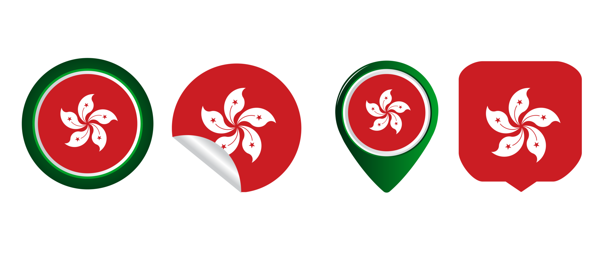 Hong Kong flag flat icon symbol illustration 12932721 PNG