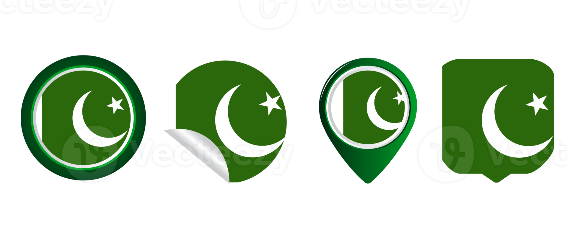 pakistan flagga platt ikon symbol illustration png
