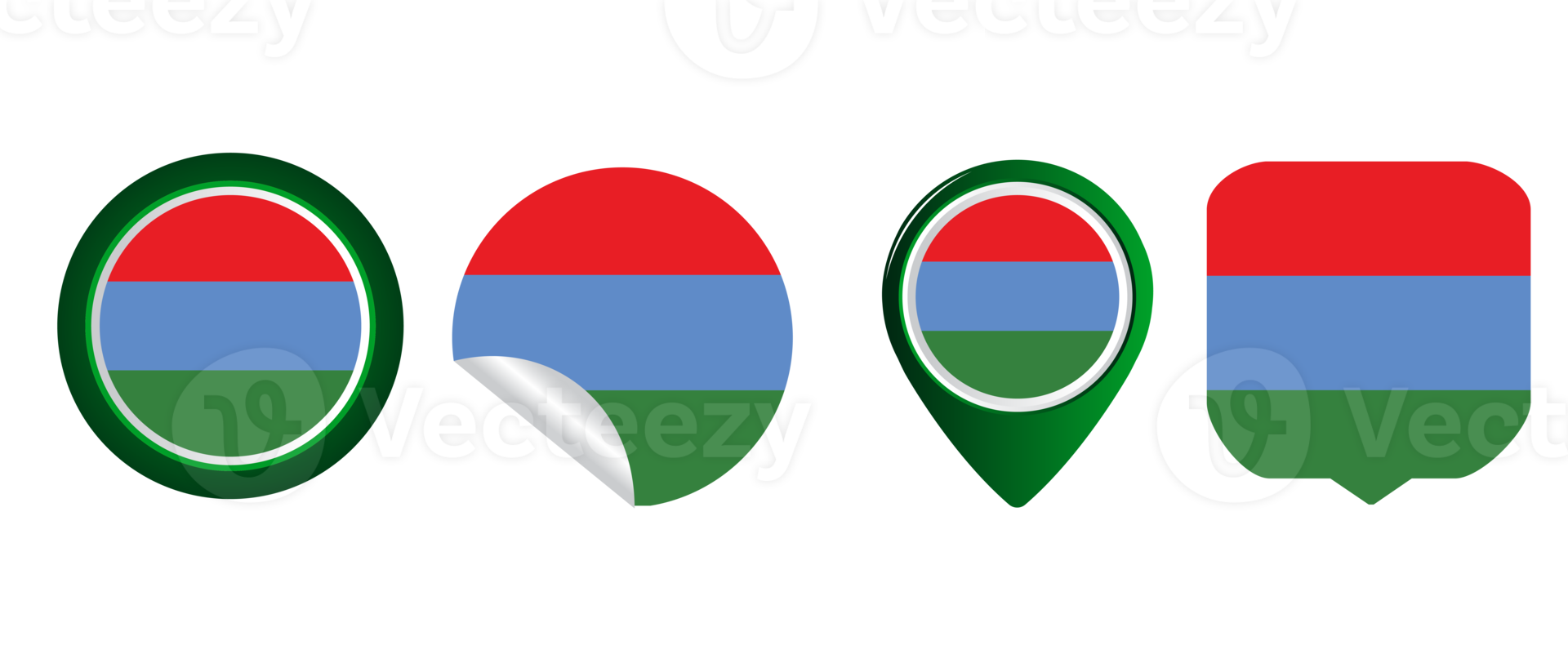 Karelia flag flat icon symbol illustration png