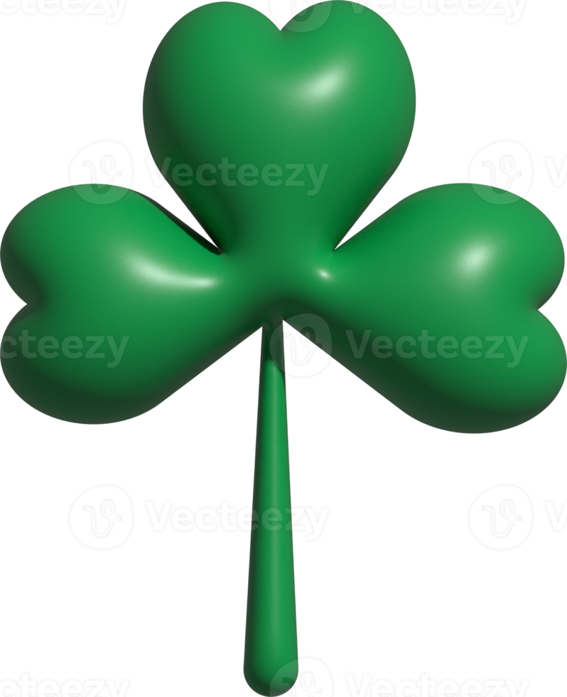 cute 3D lucky clover leaf decoration png