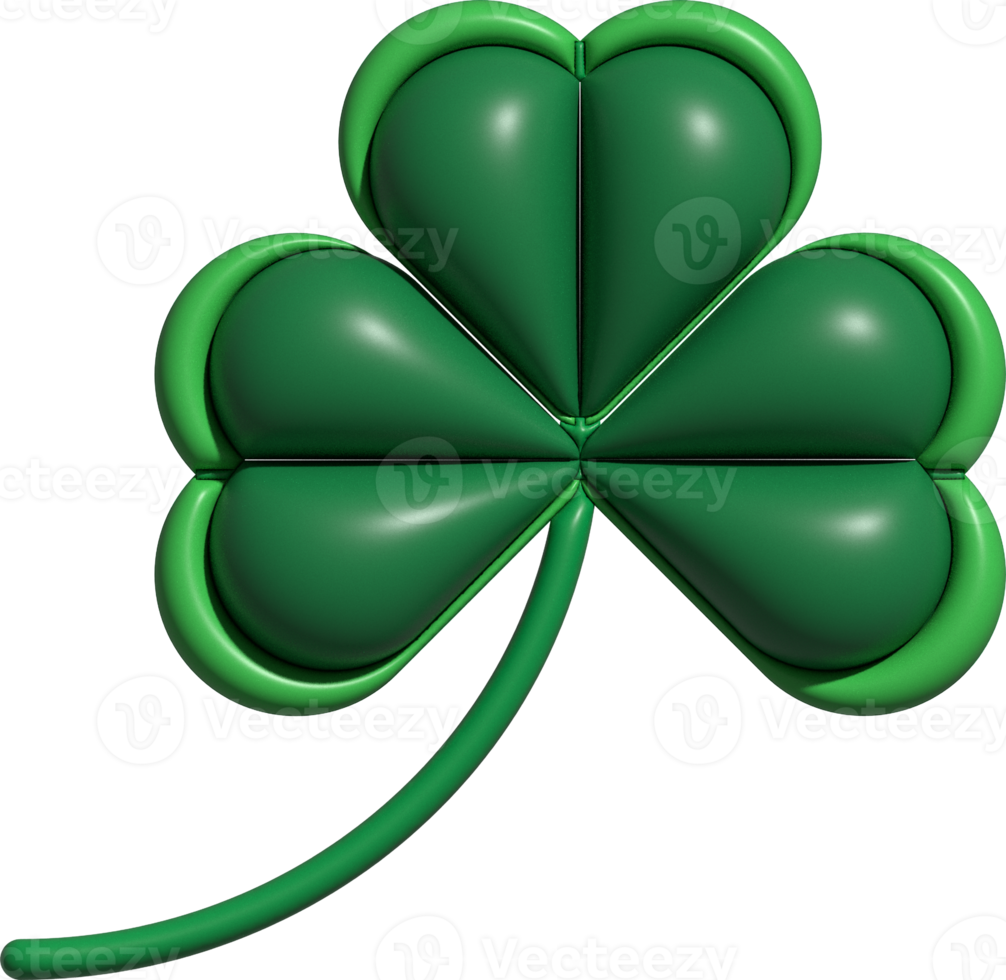 cute 3D lucky clover leaf decoration png