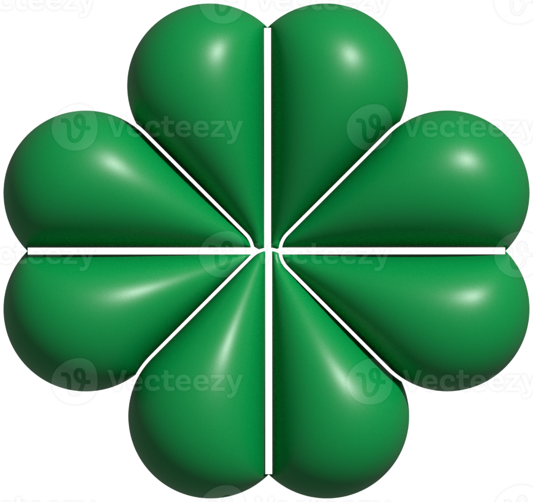 cute 3D lucky clover leaf decoration png