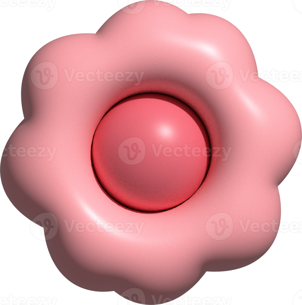 cute 3D colorful little flower decoration png