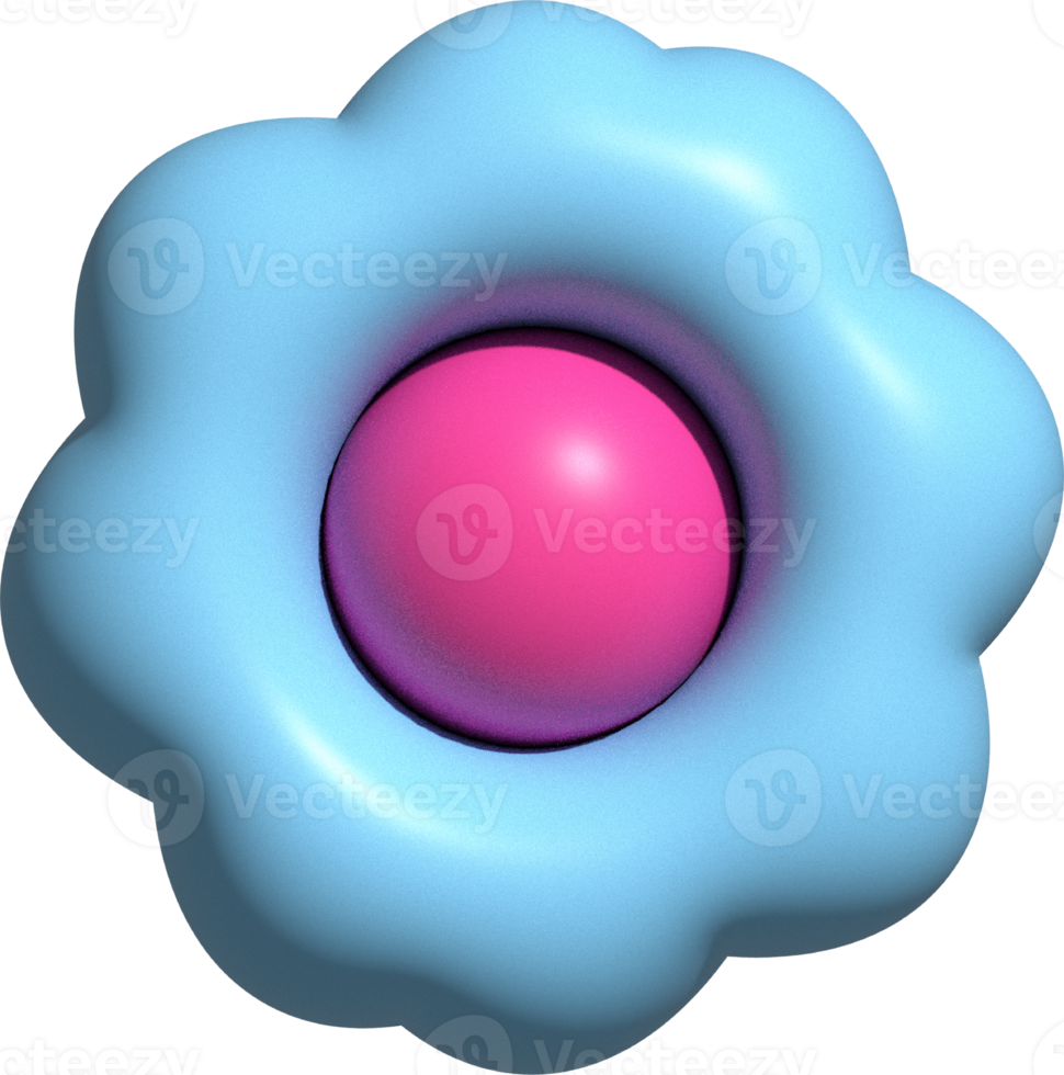 jolie petite décoration de fleurs colorées 3d png