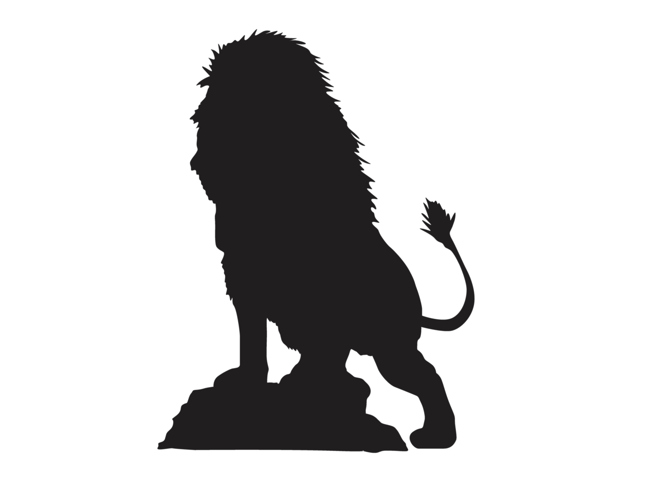 silhouette d'un lion mâle png