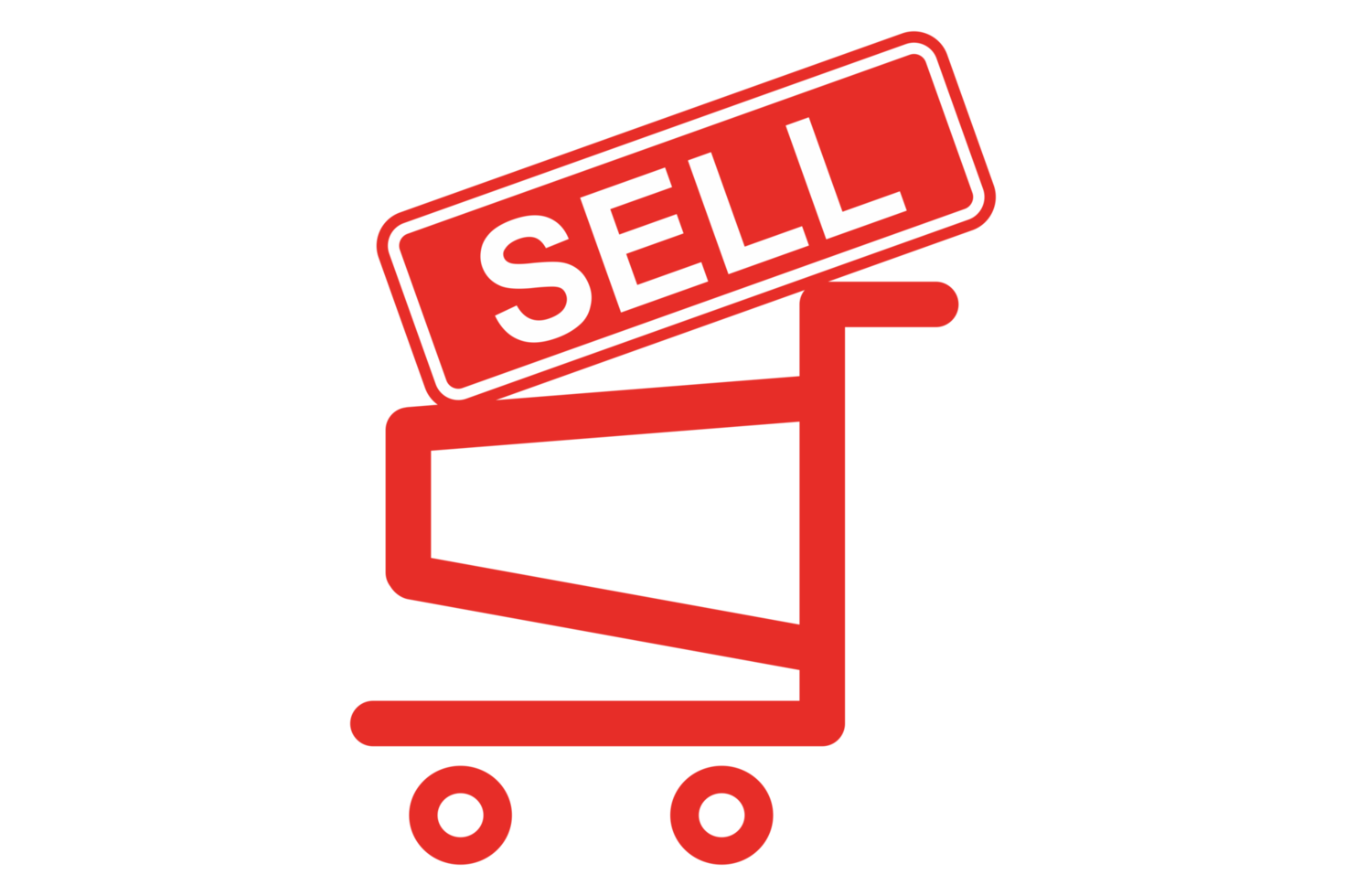 red selling trolley basket png