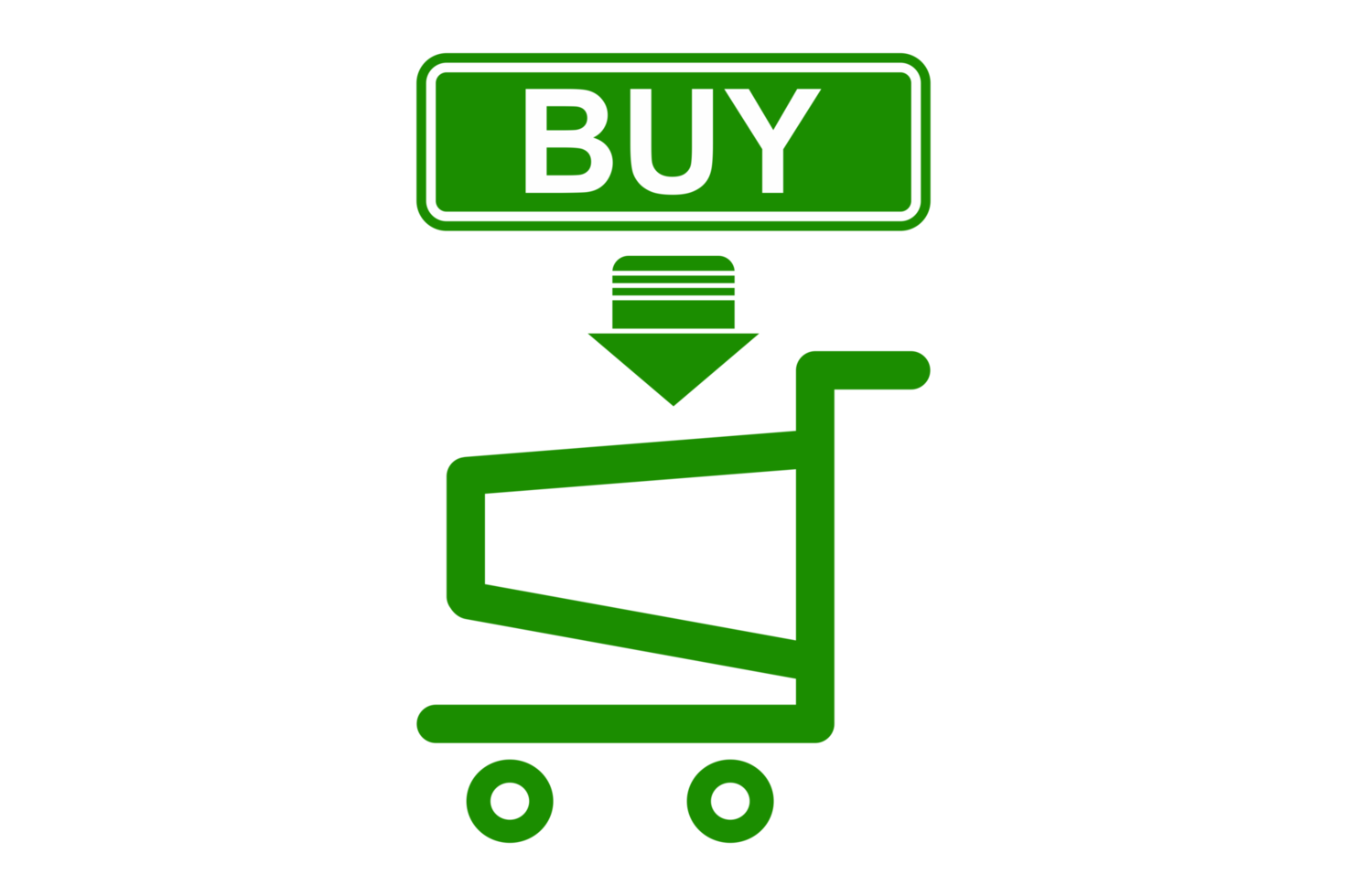 Green Buying trolley basket png