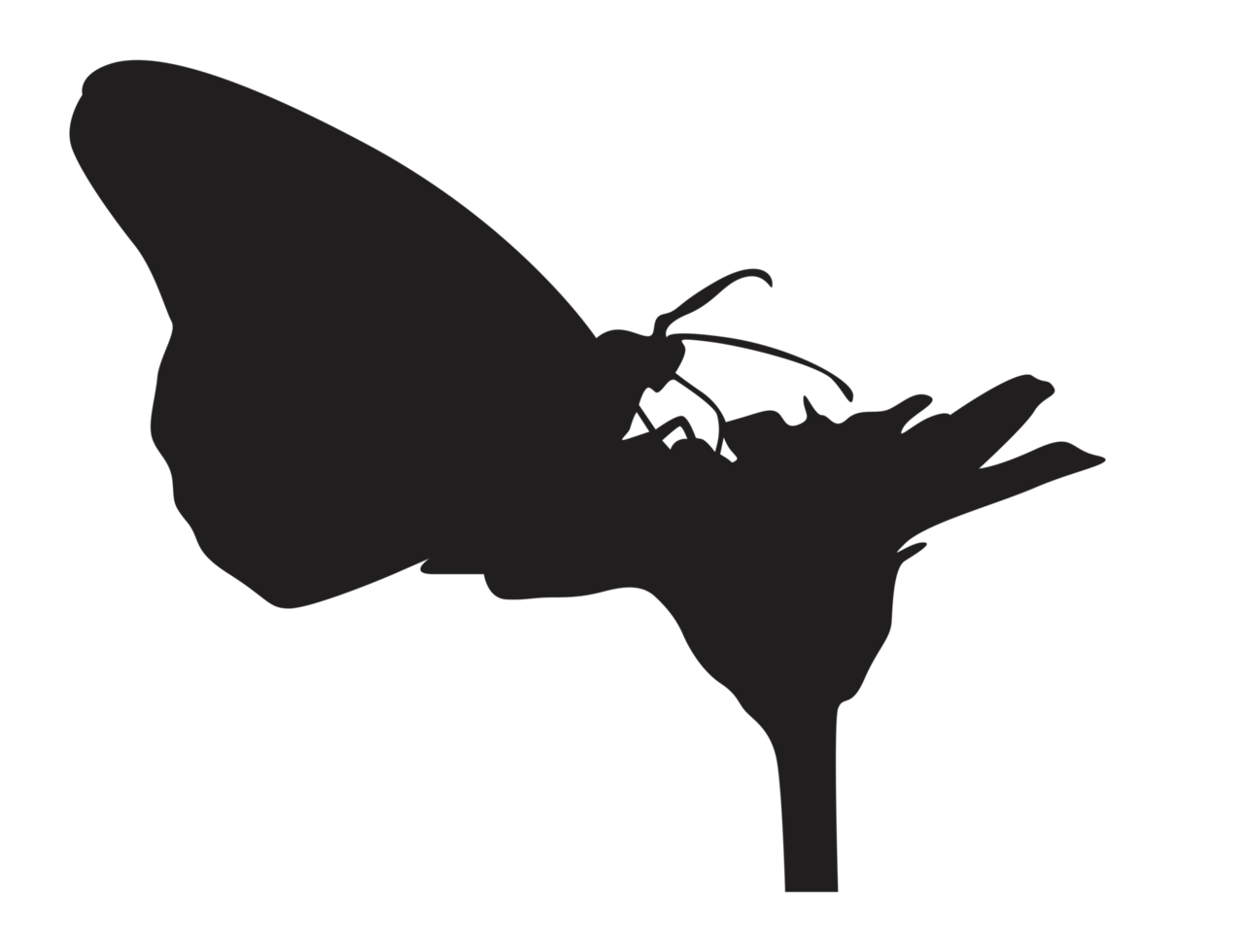 perching butterfly silhouette png