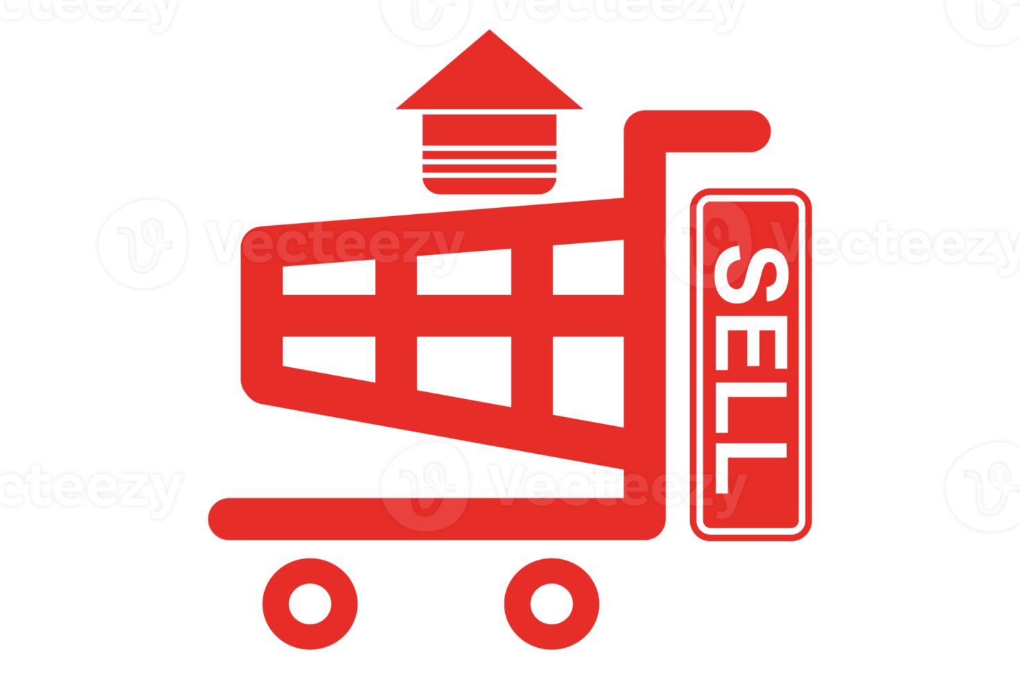 red selling trolley basket png