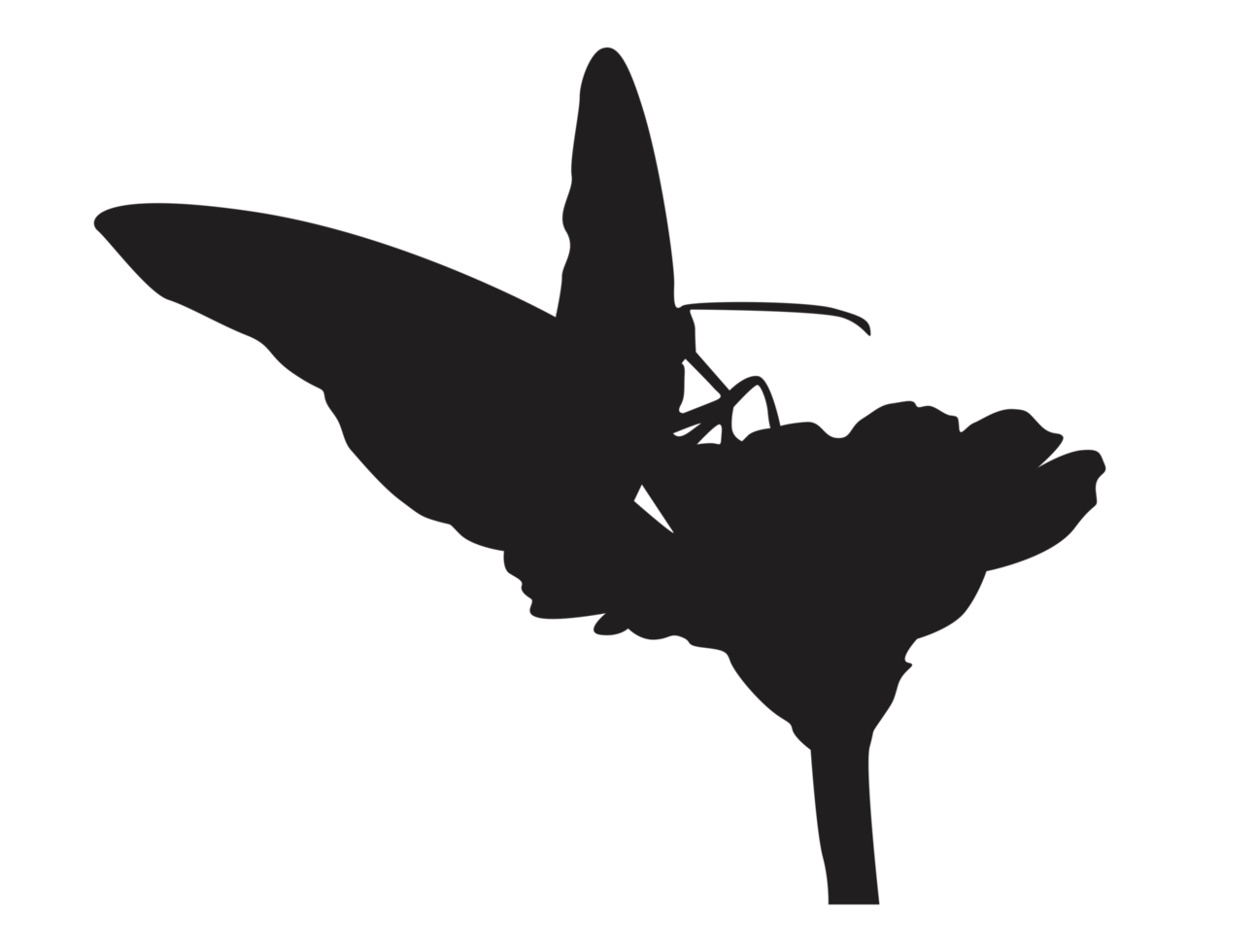perching butterfly silhouette png
